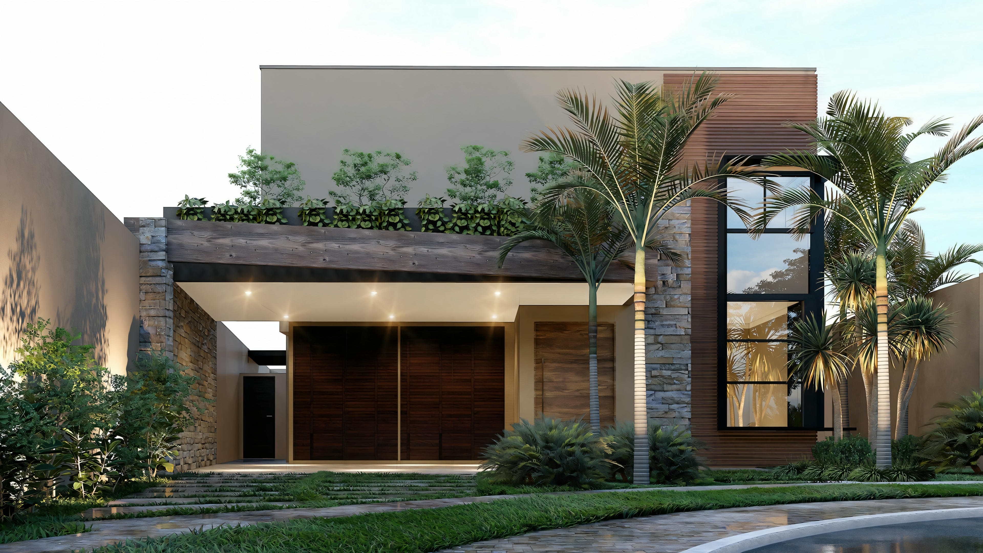 Planta de casa sobrado com 3 suítes.