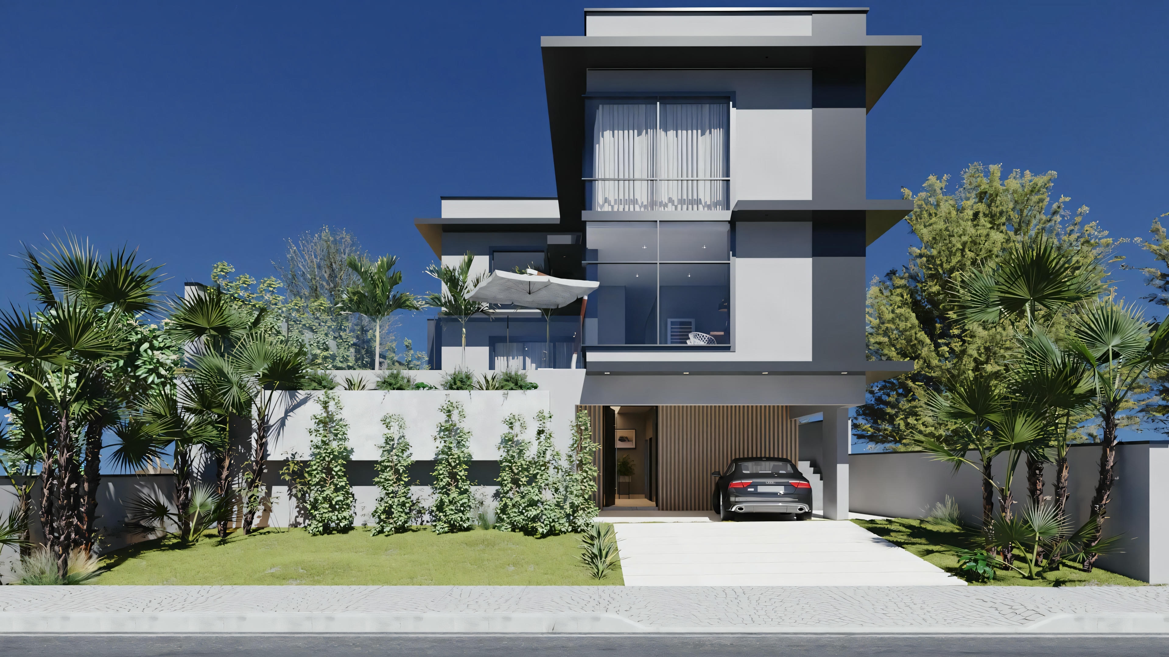 L-shaped house plan