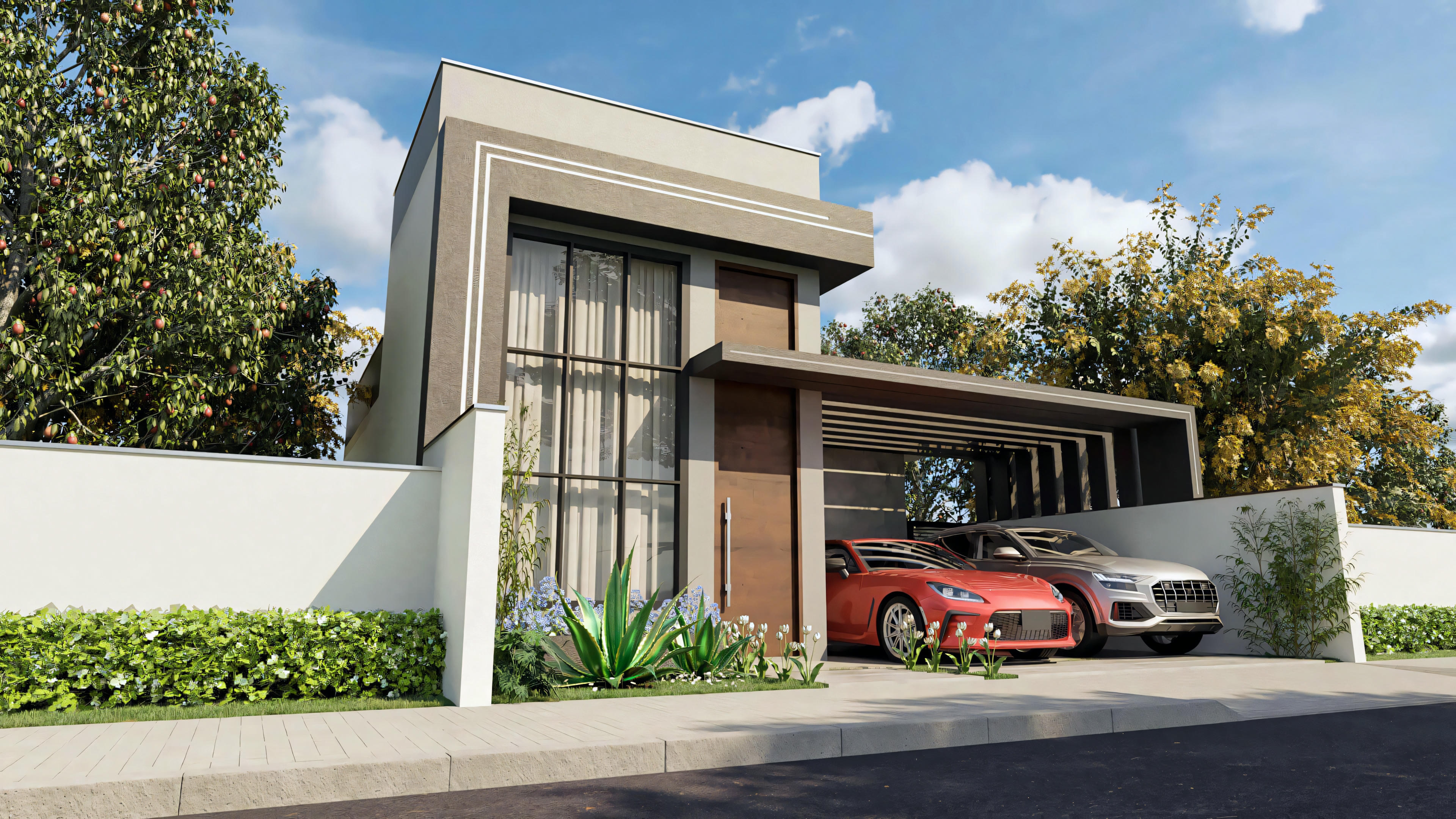 Fachada de Proyecto de Arquitectura para terreno 10x20, Proyecto Marca ArchShop.