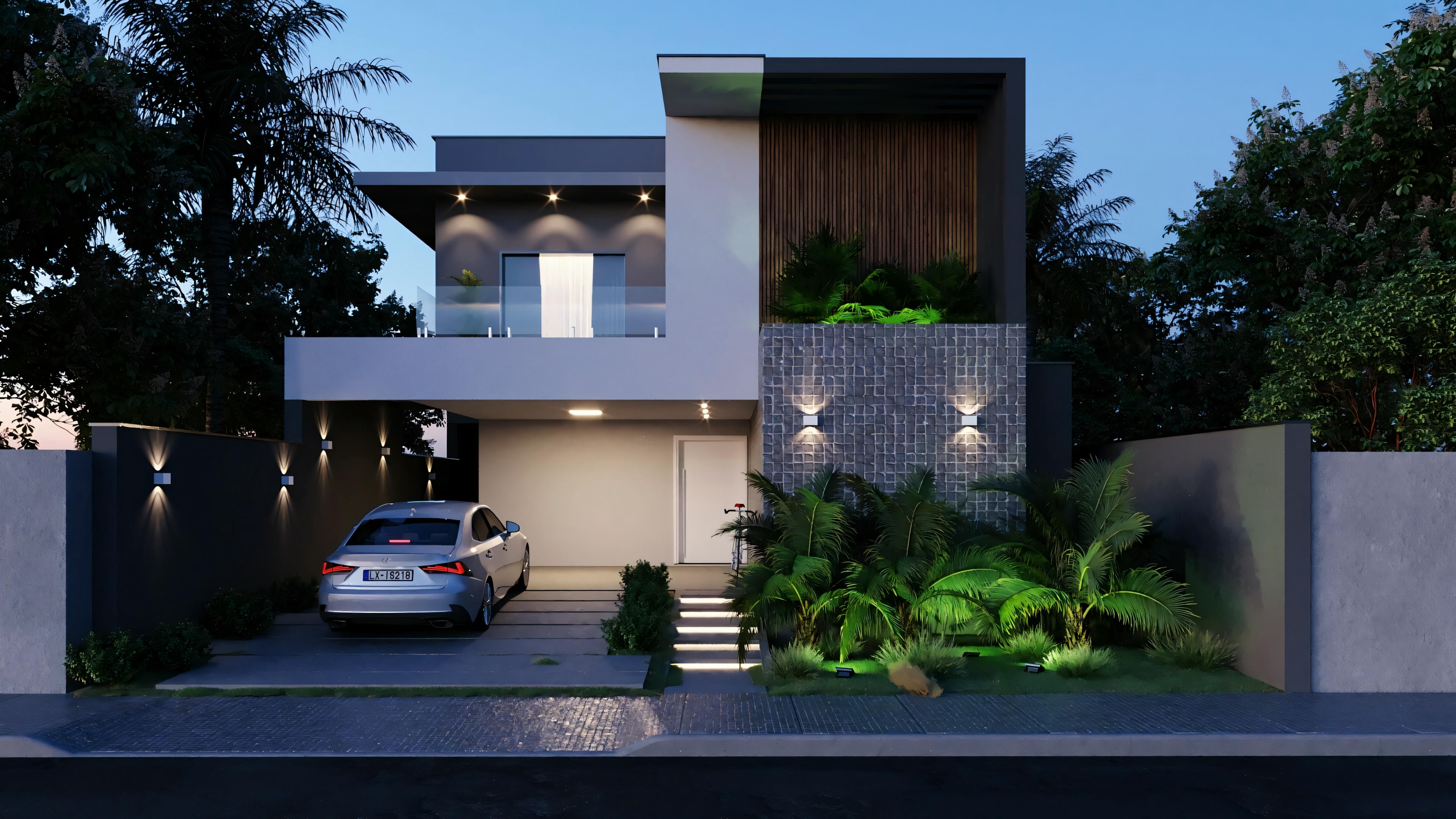 Modern two-story facade.