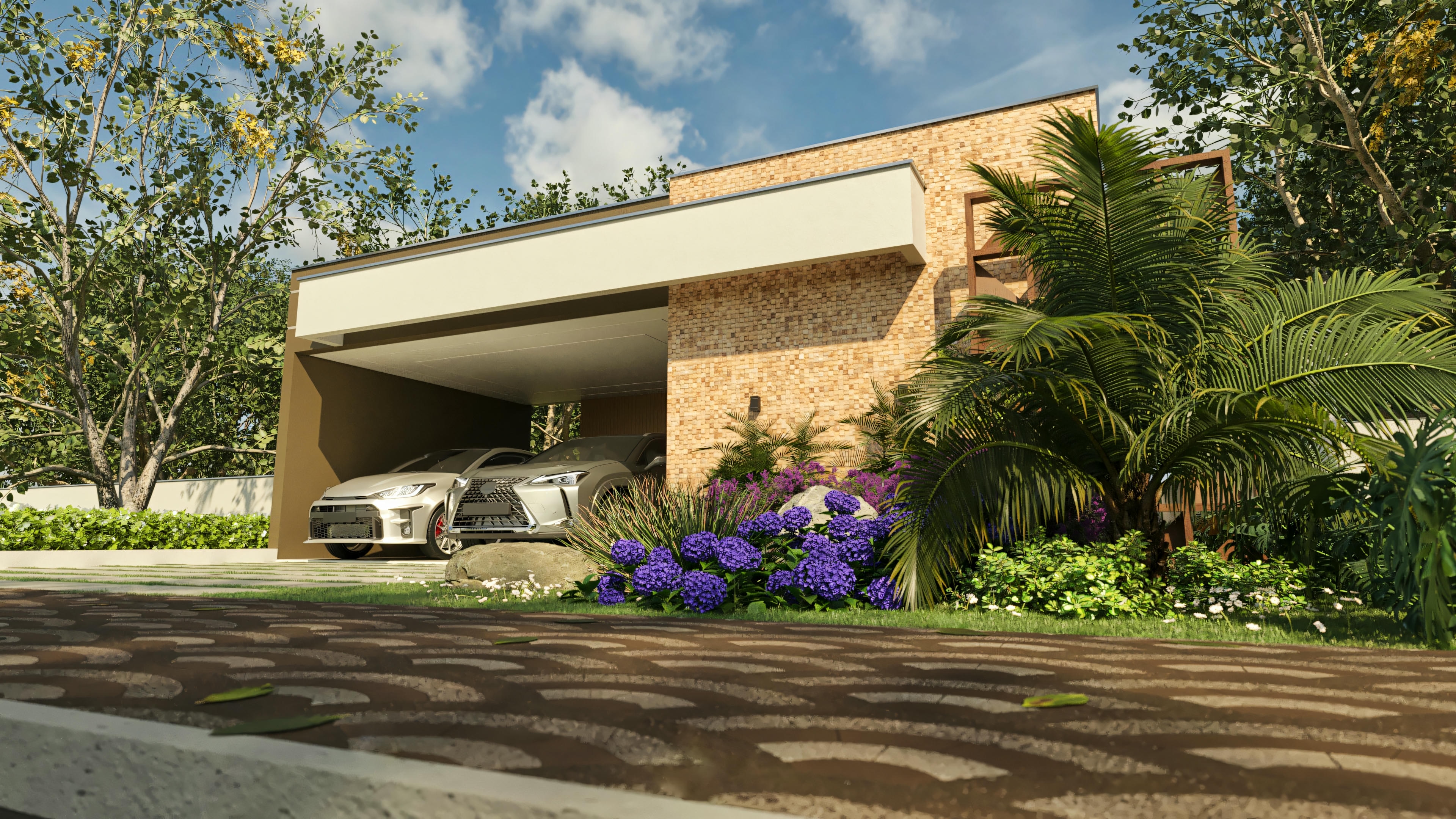 Fachada moderna de casa.