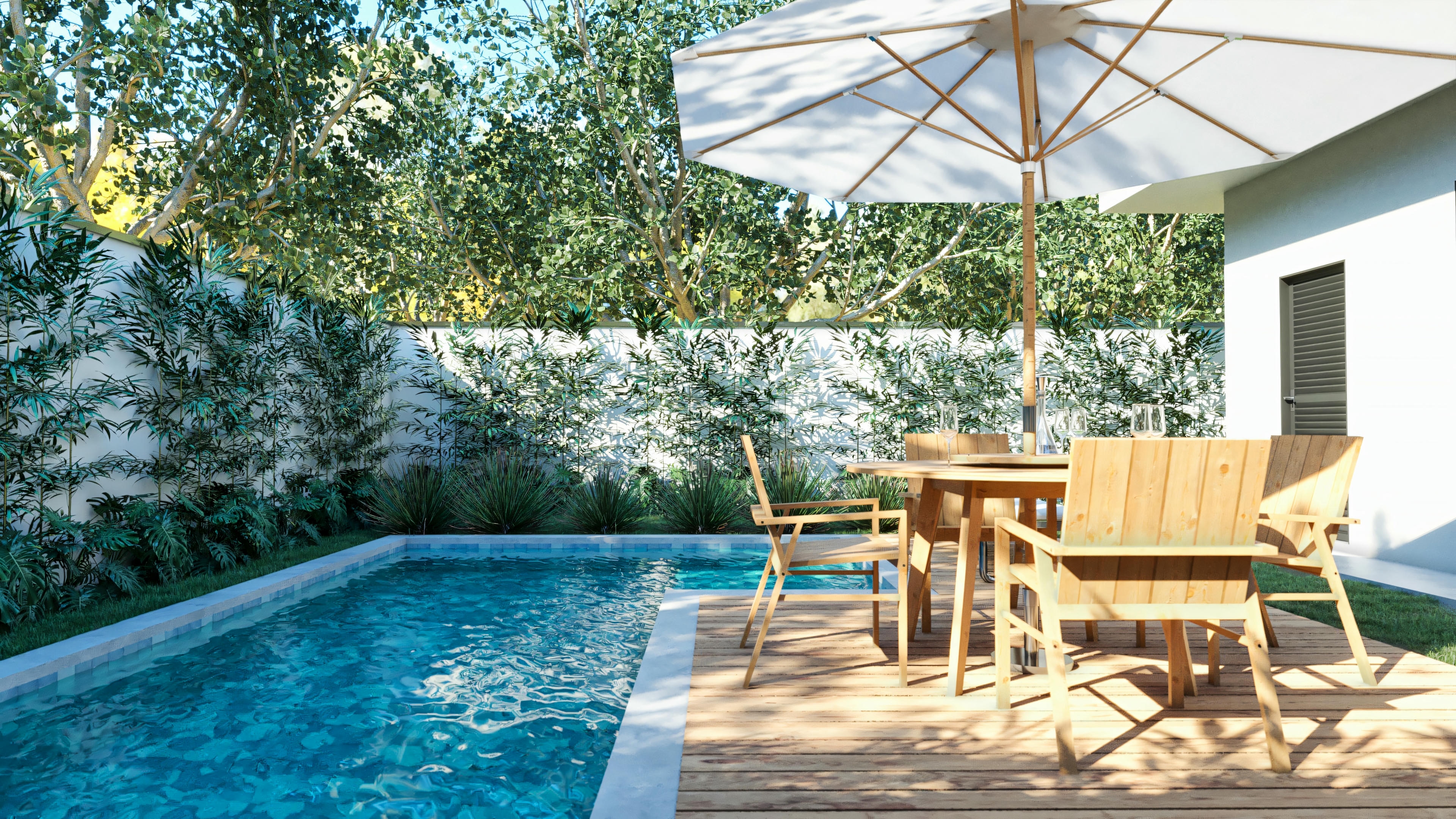 Photo of leisure area with pool.