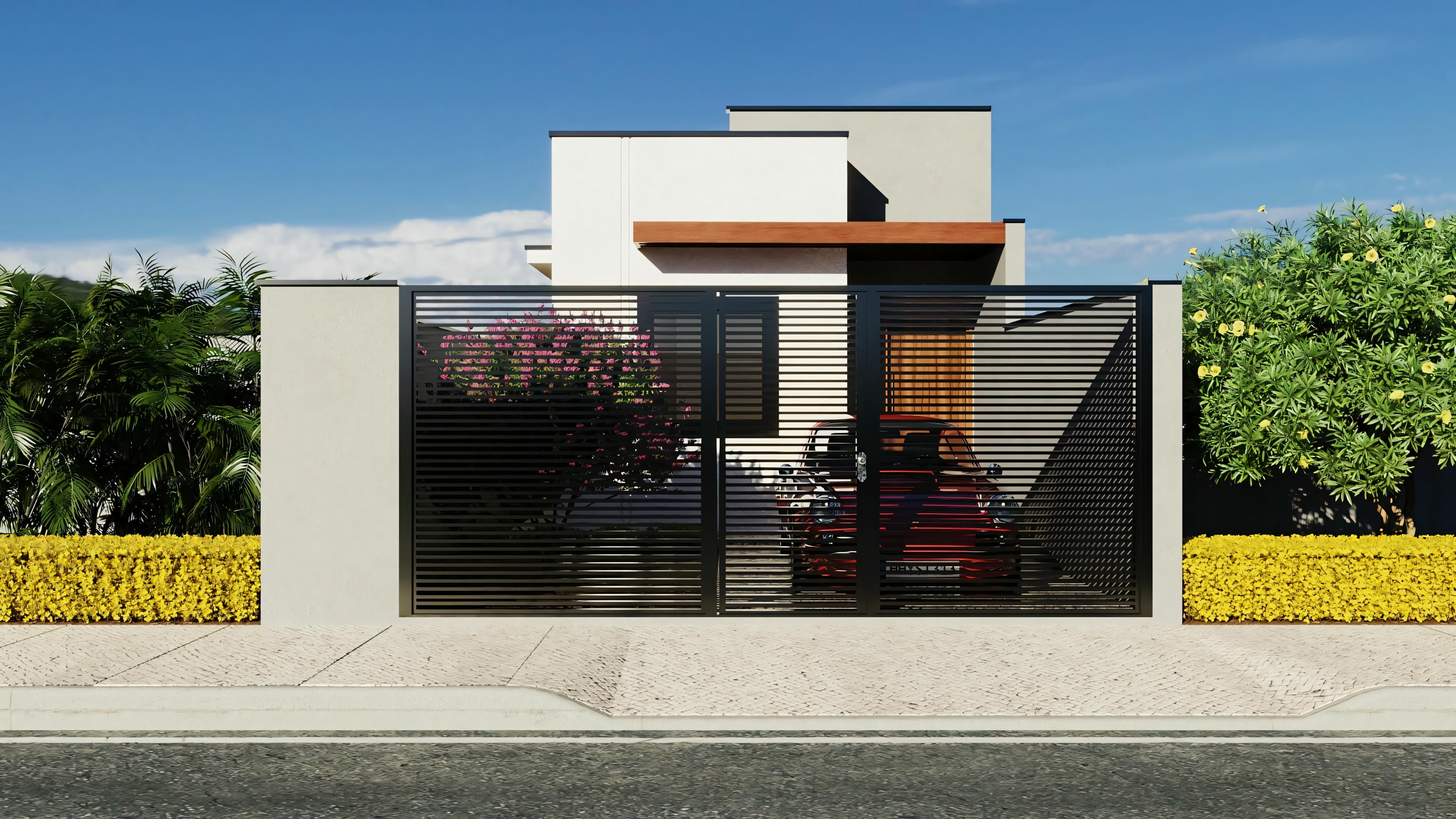 Modern facade of a small house