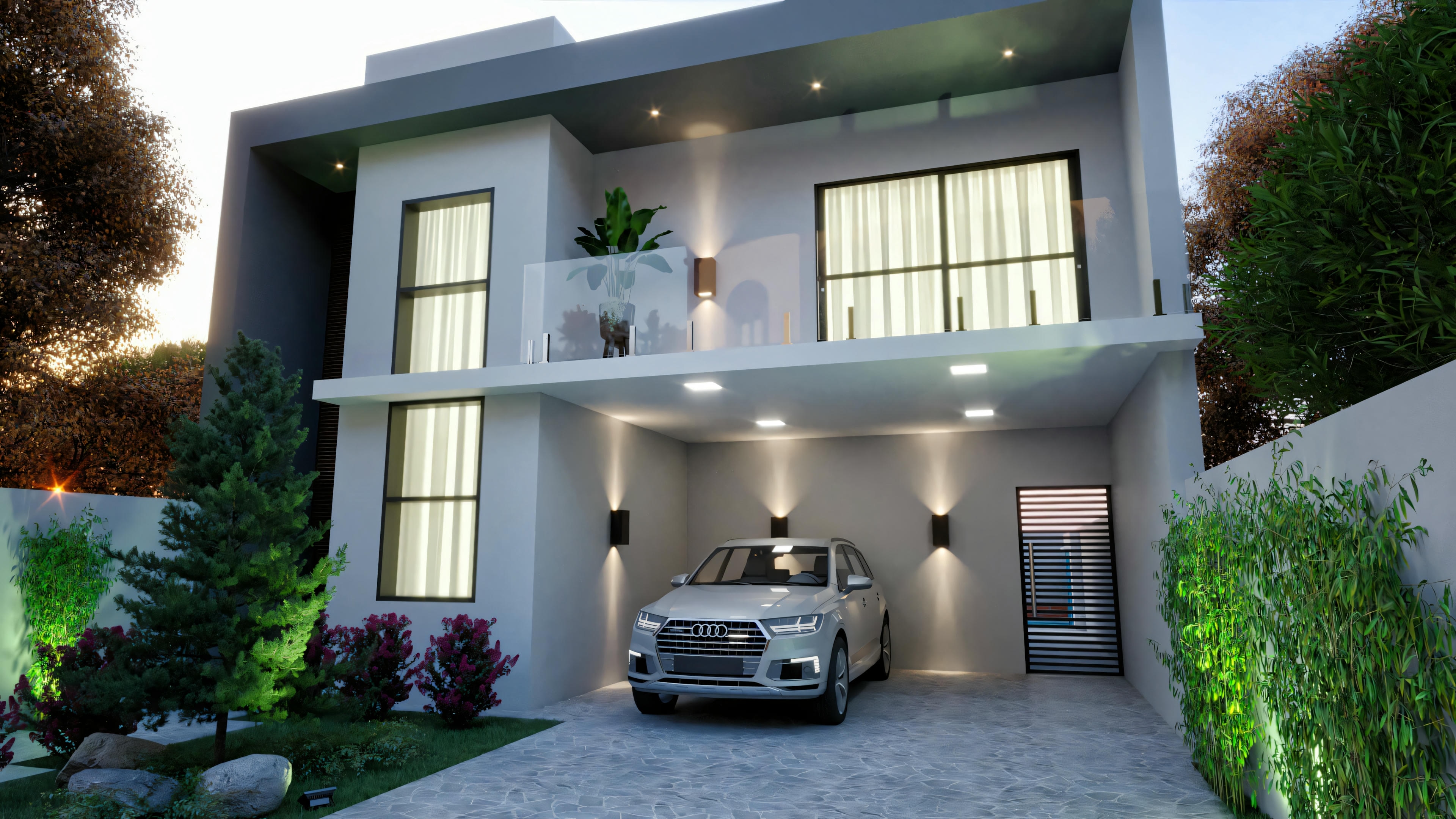 Uma casa moderna de dois andares