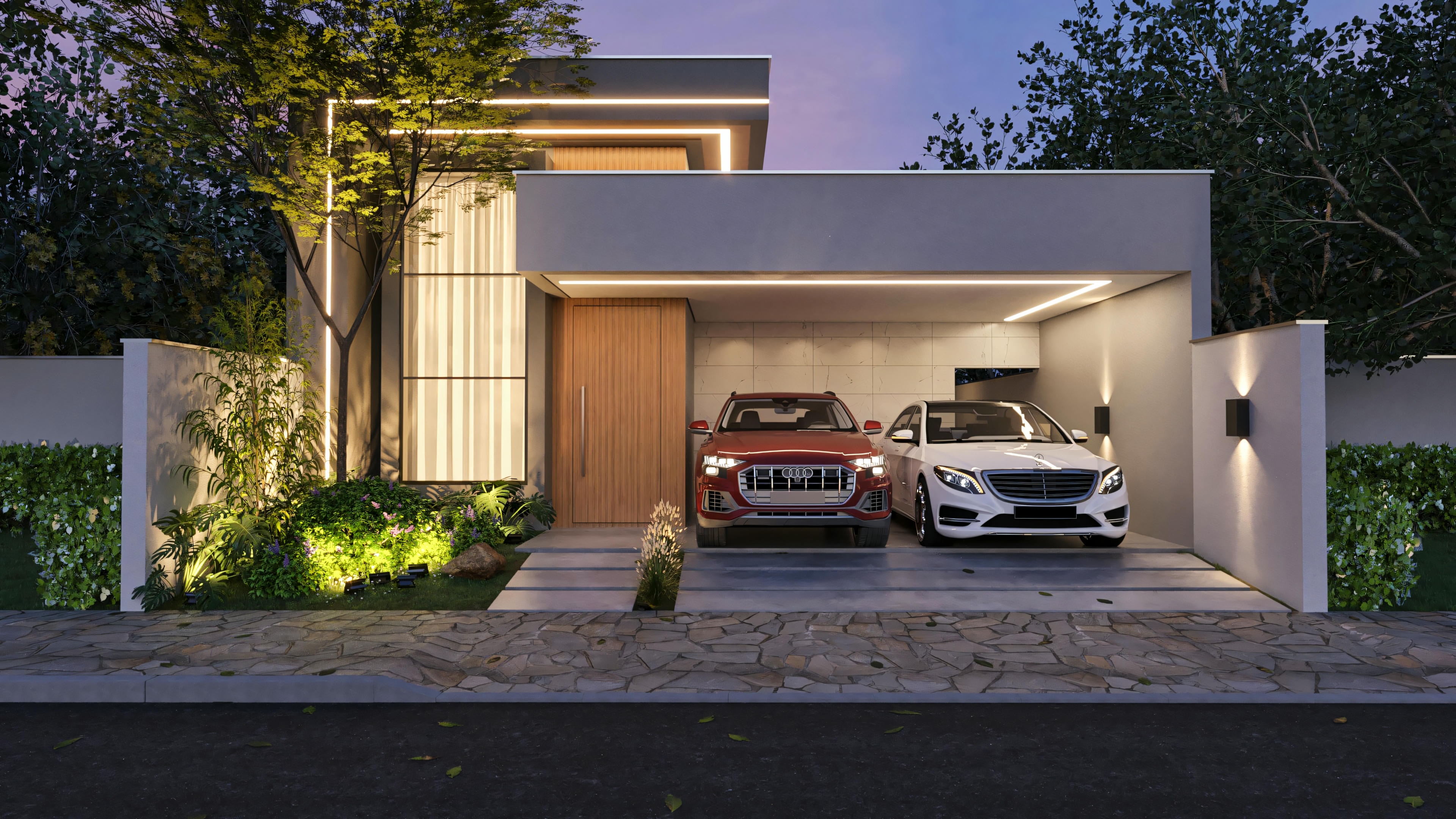 Modern facade with LED.