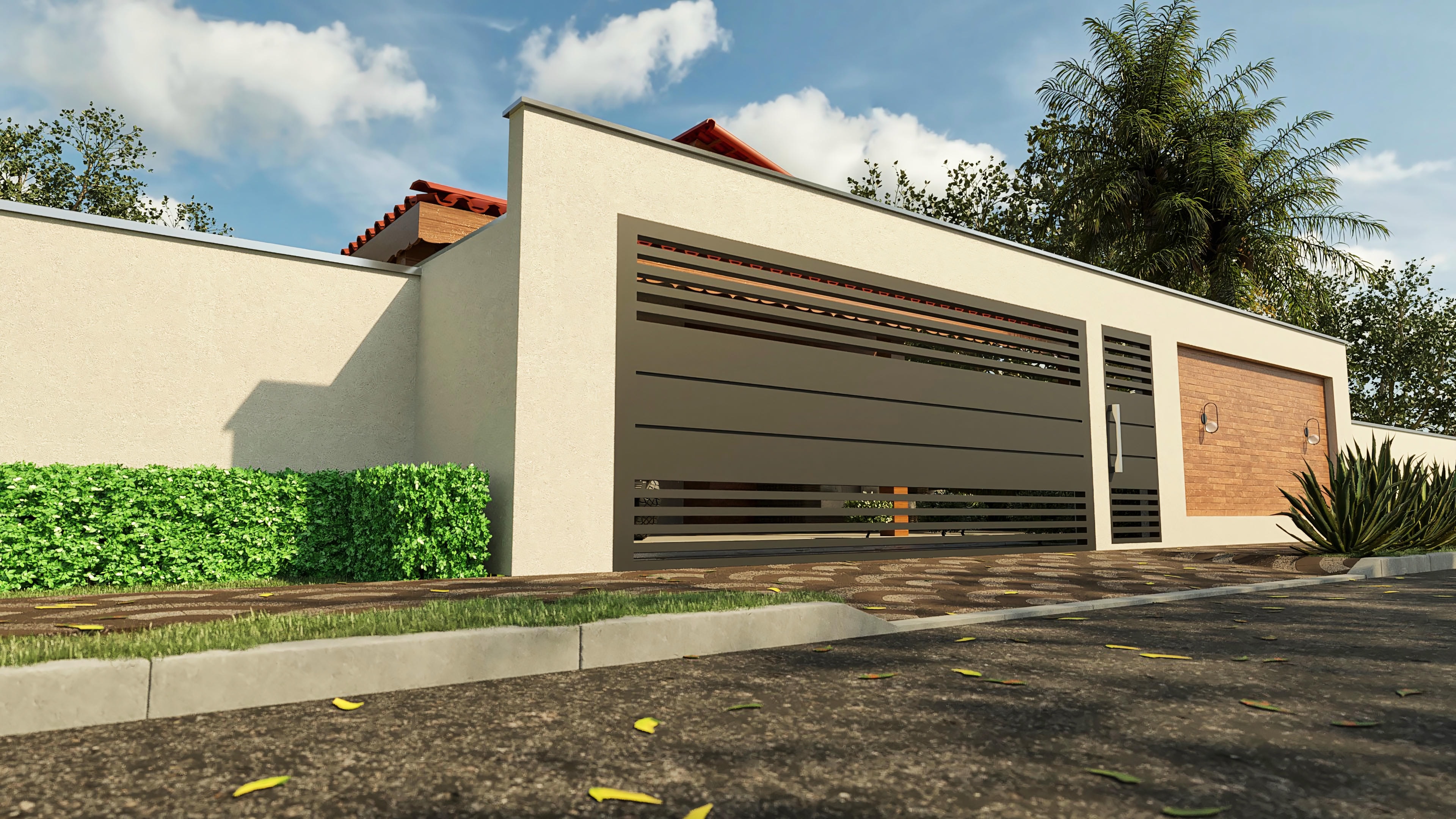 Image of a one-story house wall.