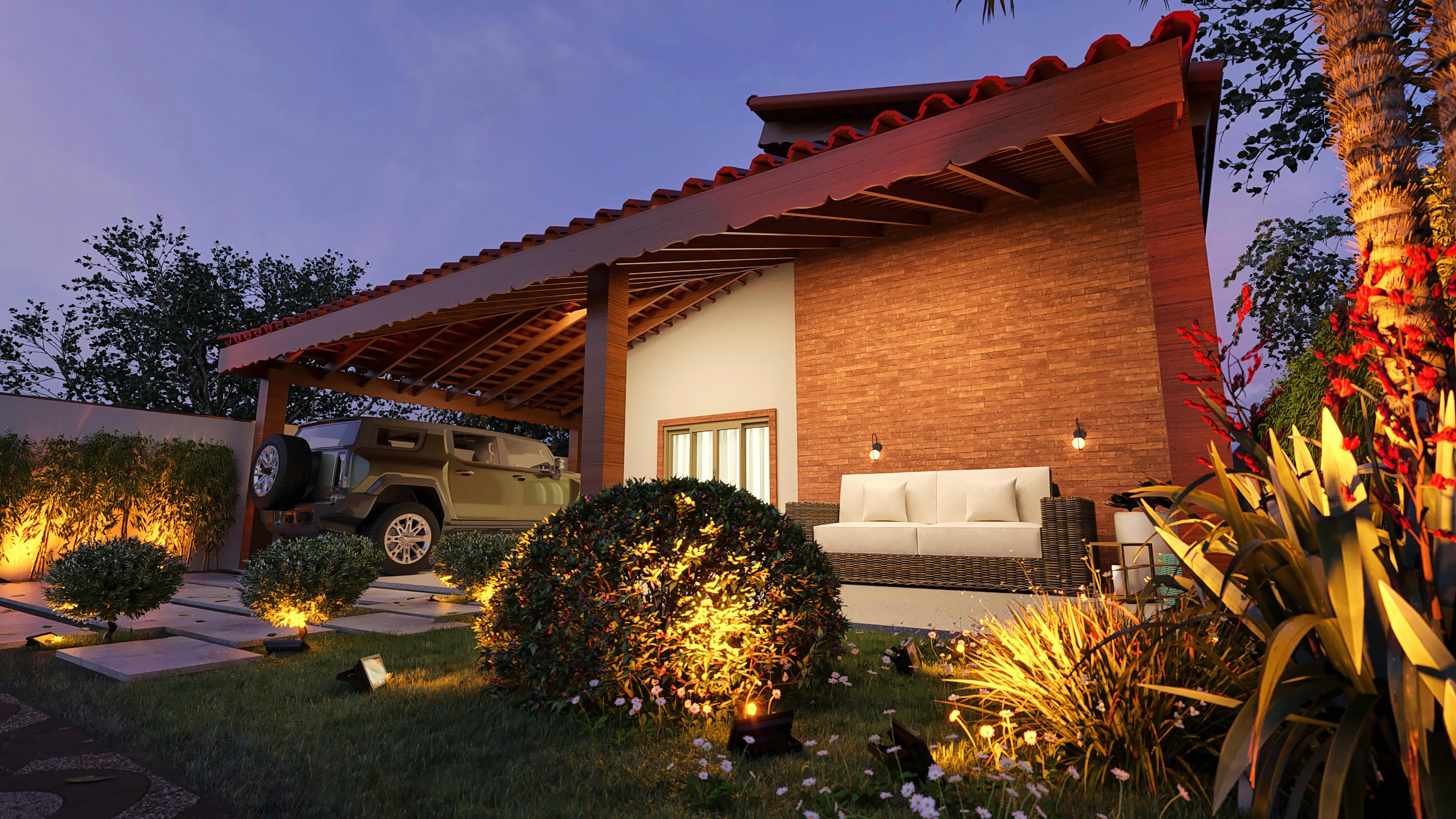 Imagen de casa de una planta con porche.