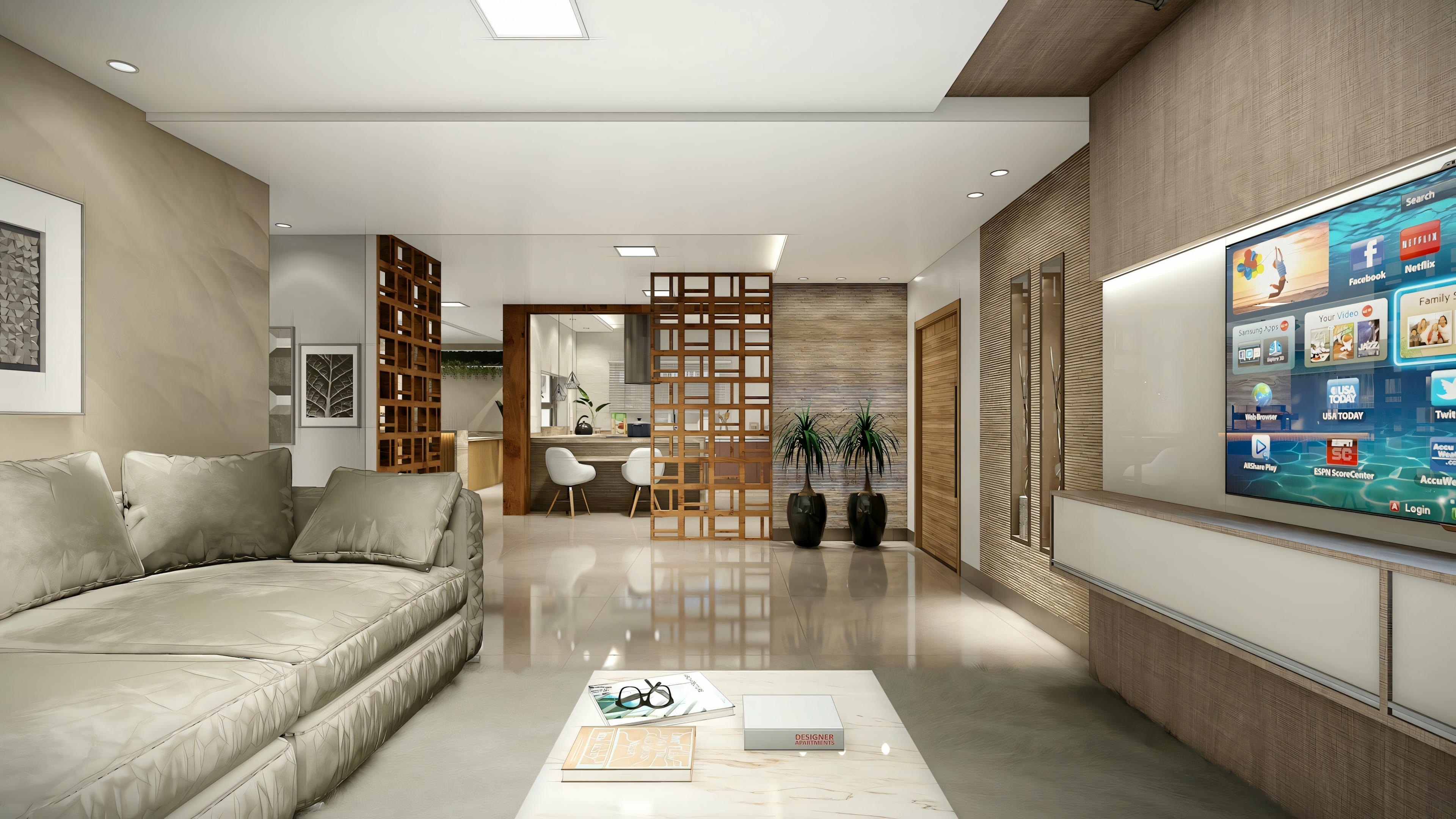 Bedroom with a large bed, nightstands, and elegant lighting.