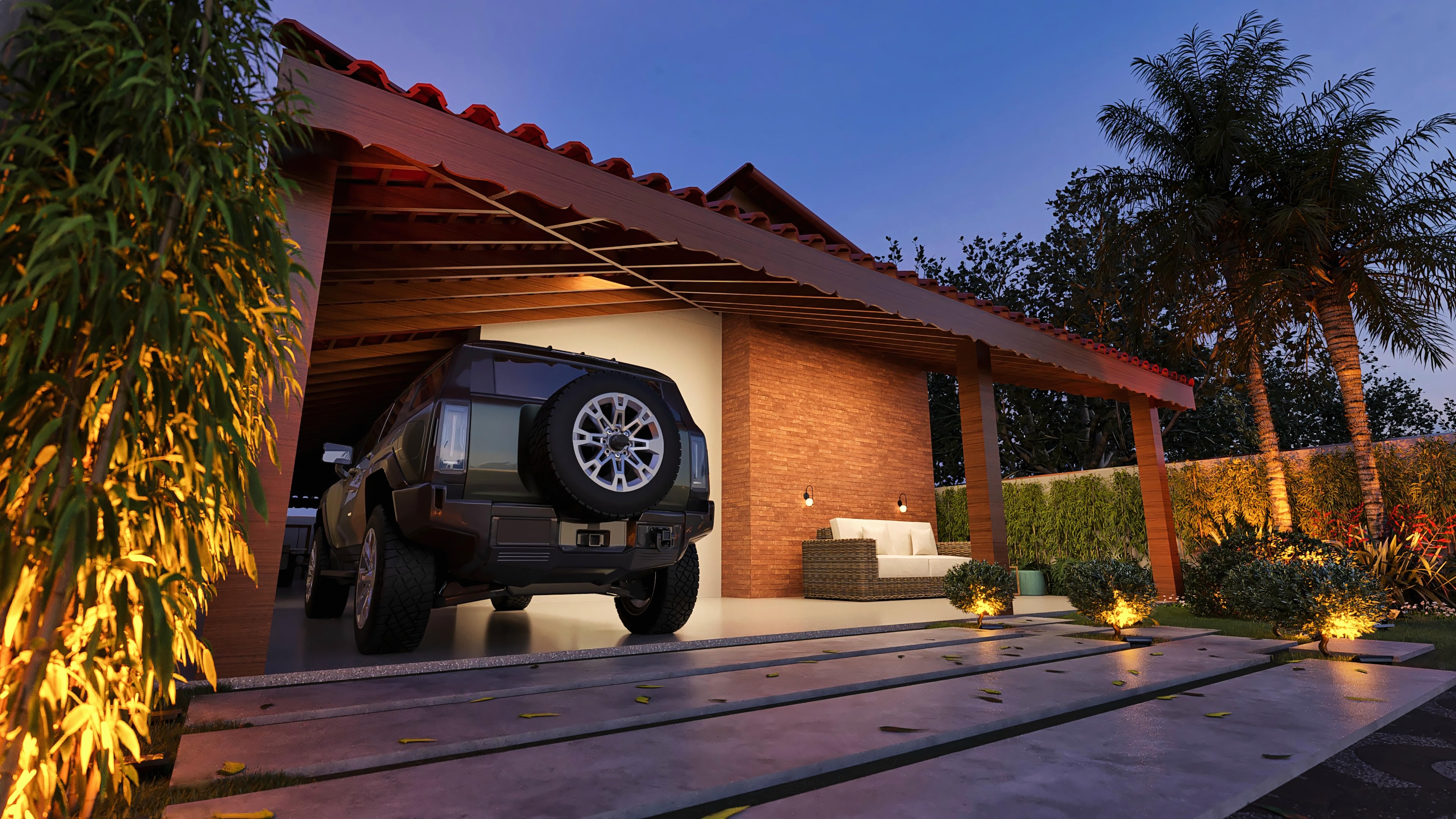 Imagen de casa de una planta con porche.