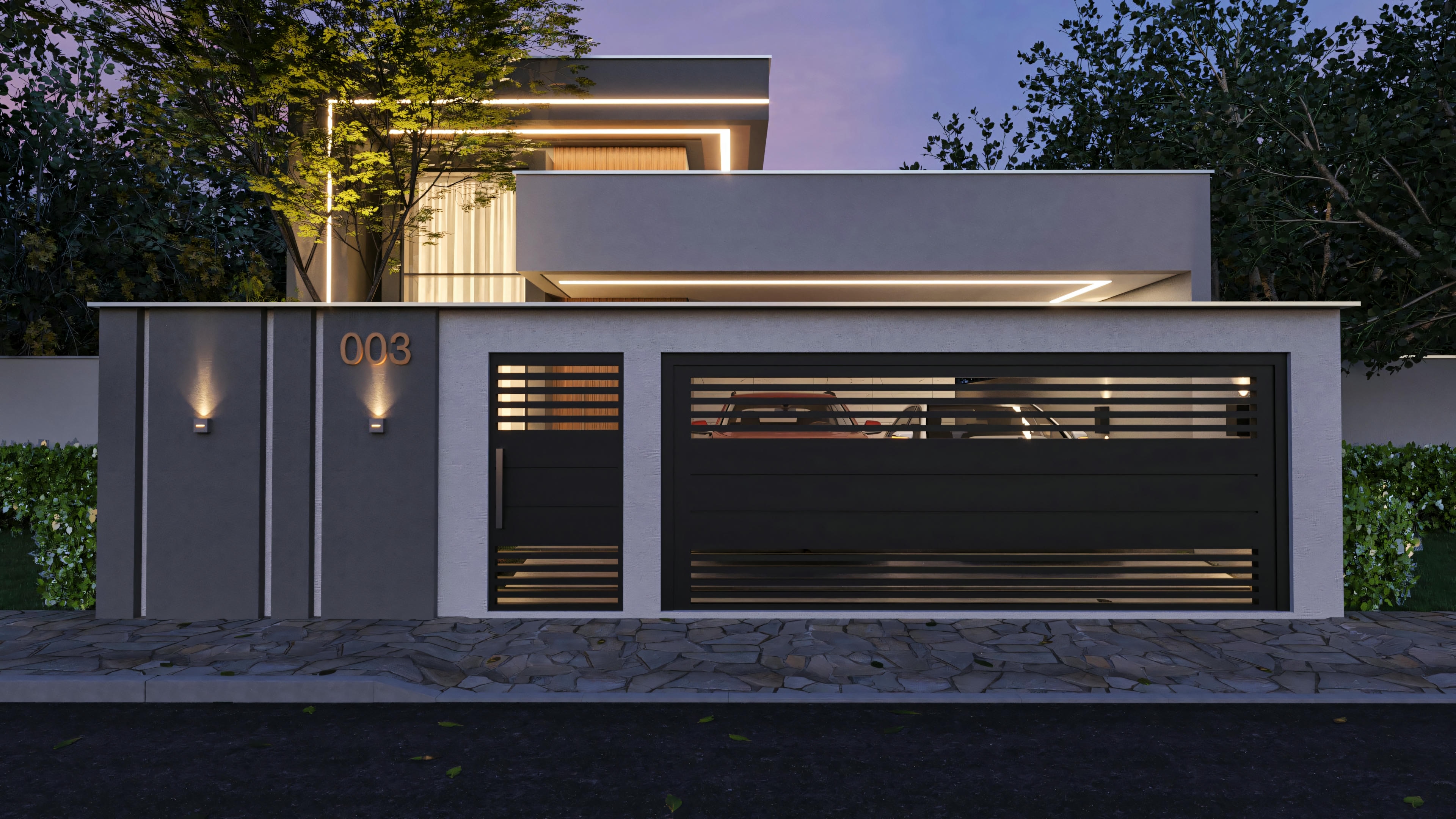Muro de casa em terreno 10x30m.