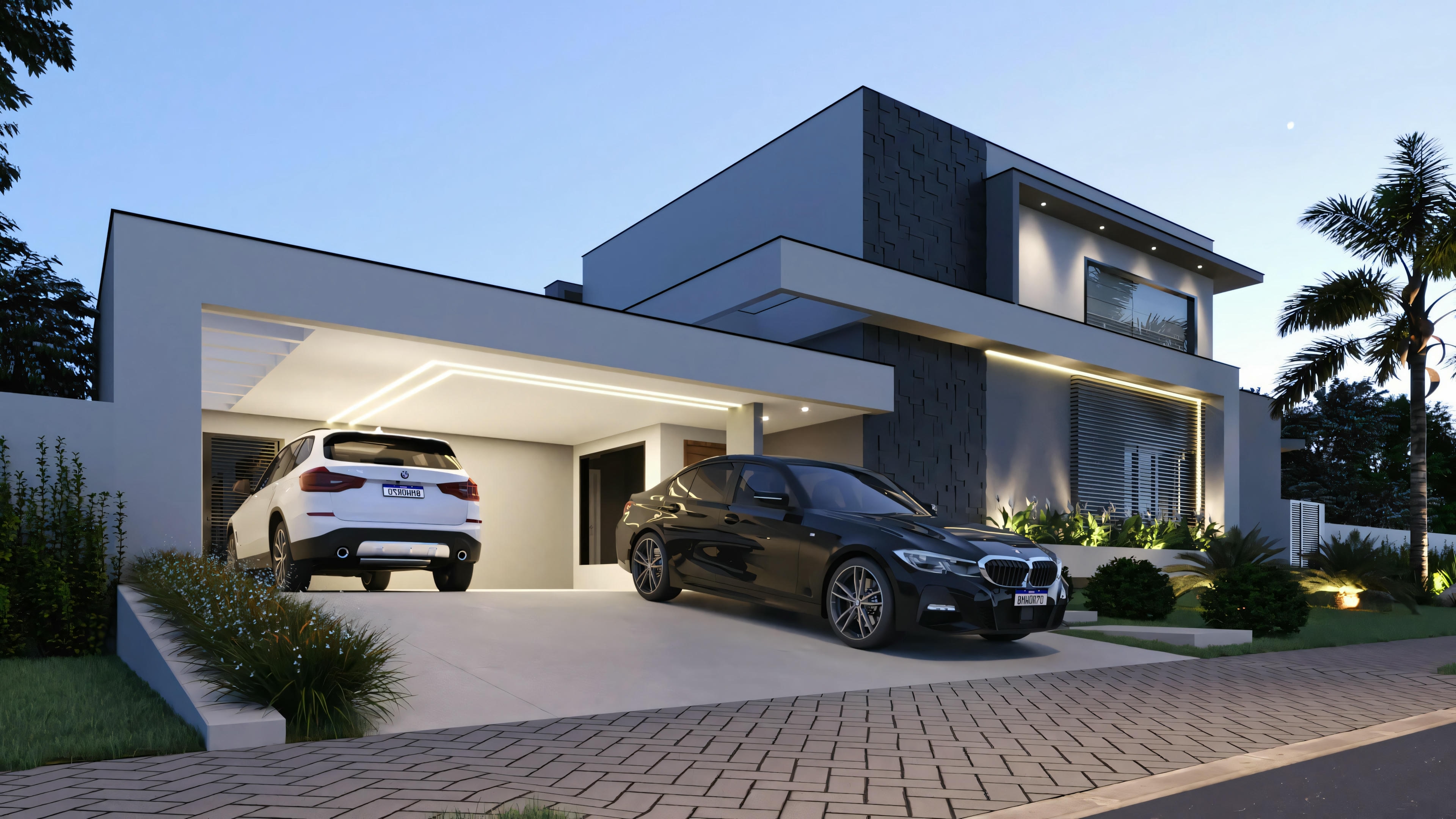 Projeto moderno de casa com mezanino