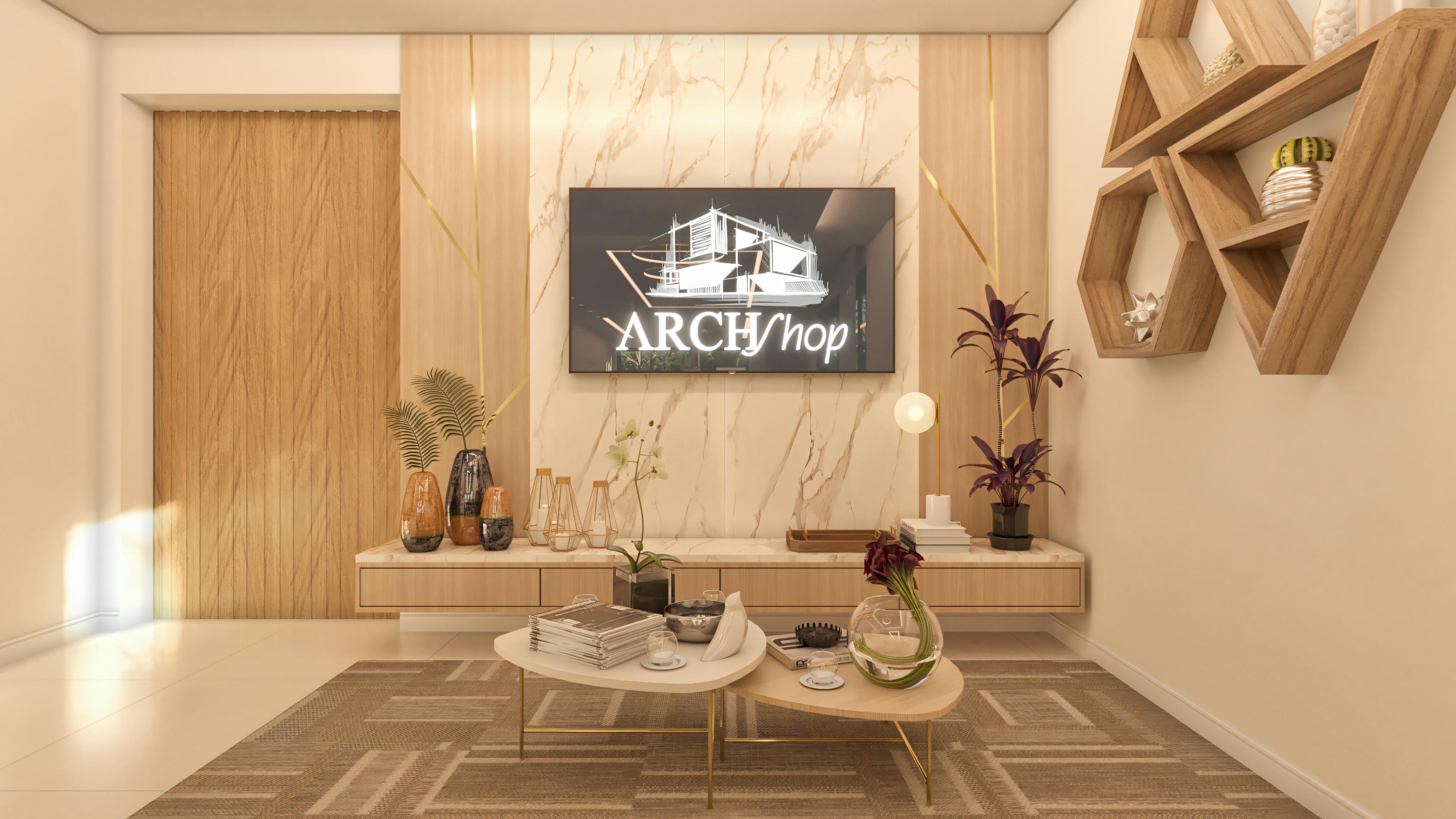 Diseño de proyecto de sala de estar.