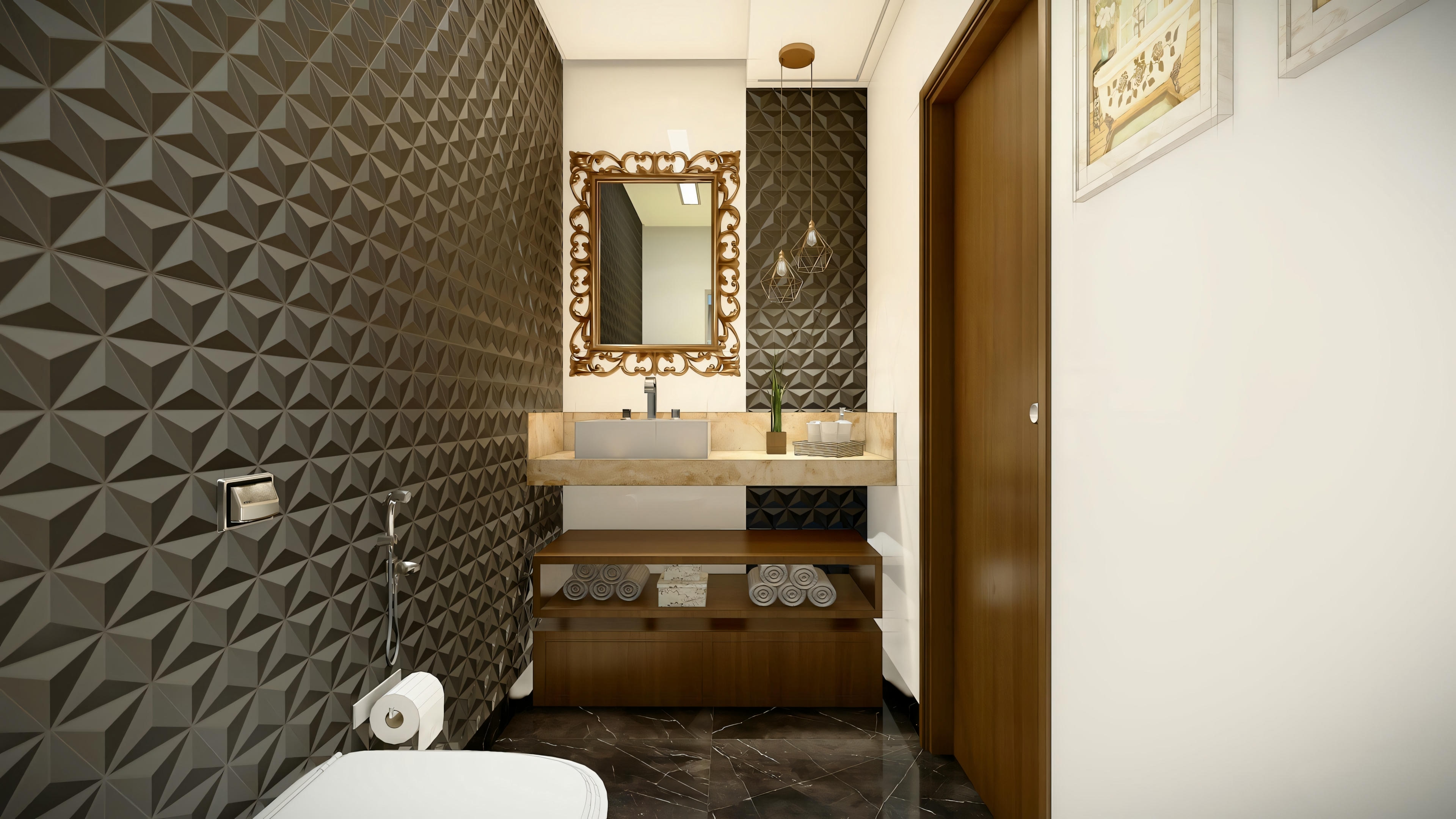 Baño moderno con azulejos
