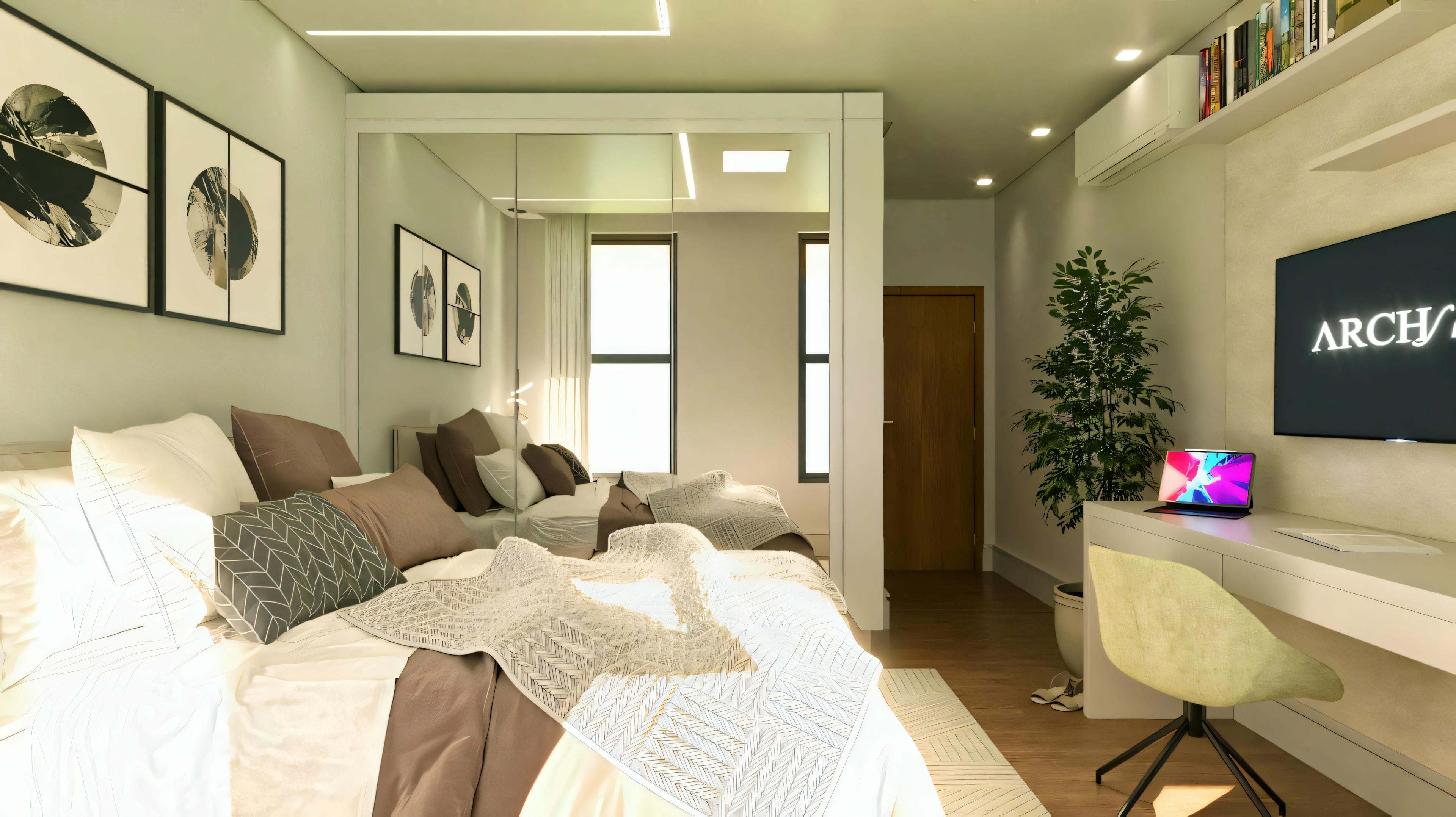 Dormitorio de matrimonio completo.