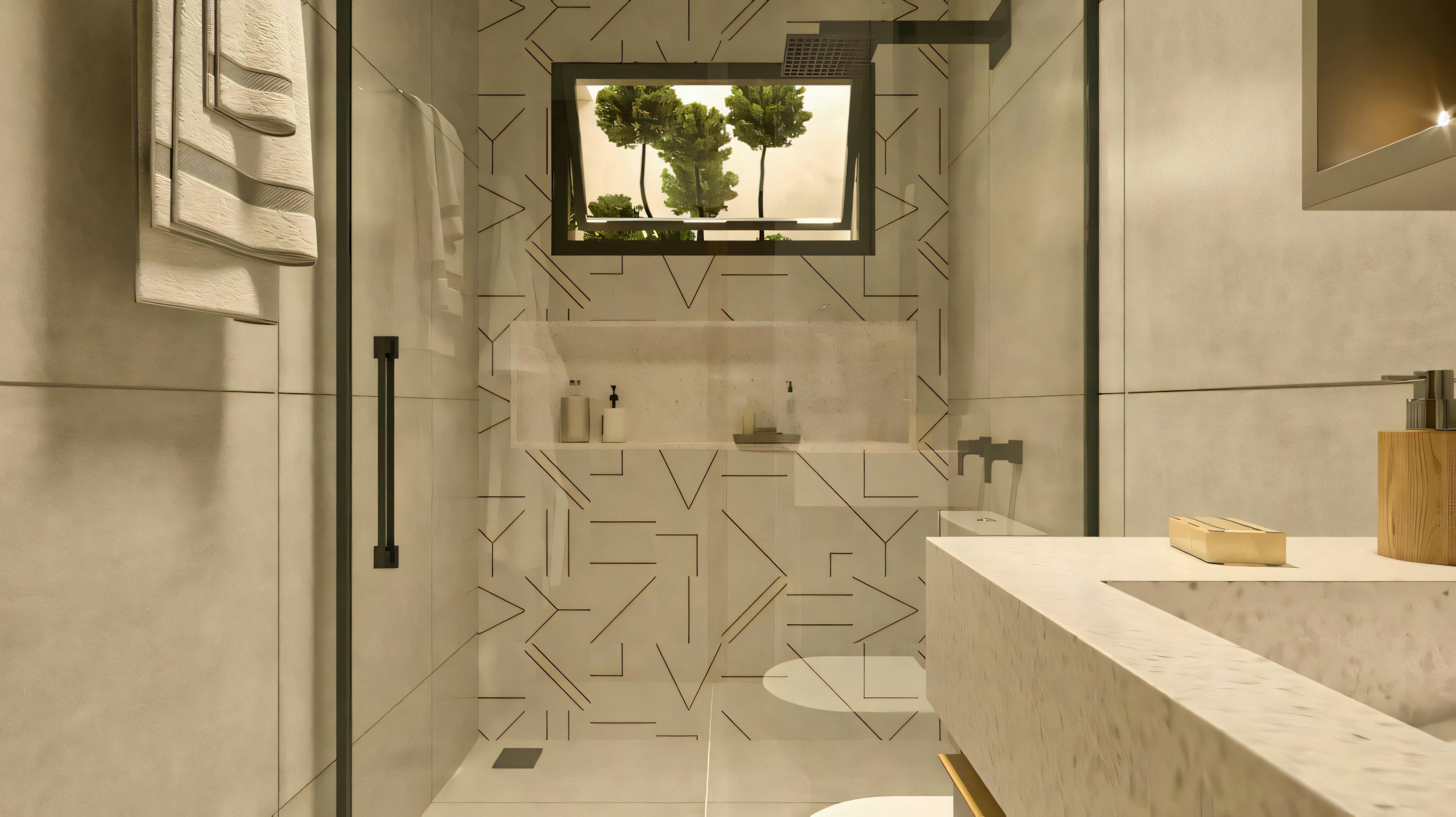 Bathroom box with niche.