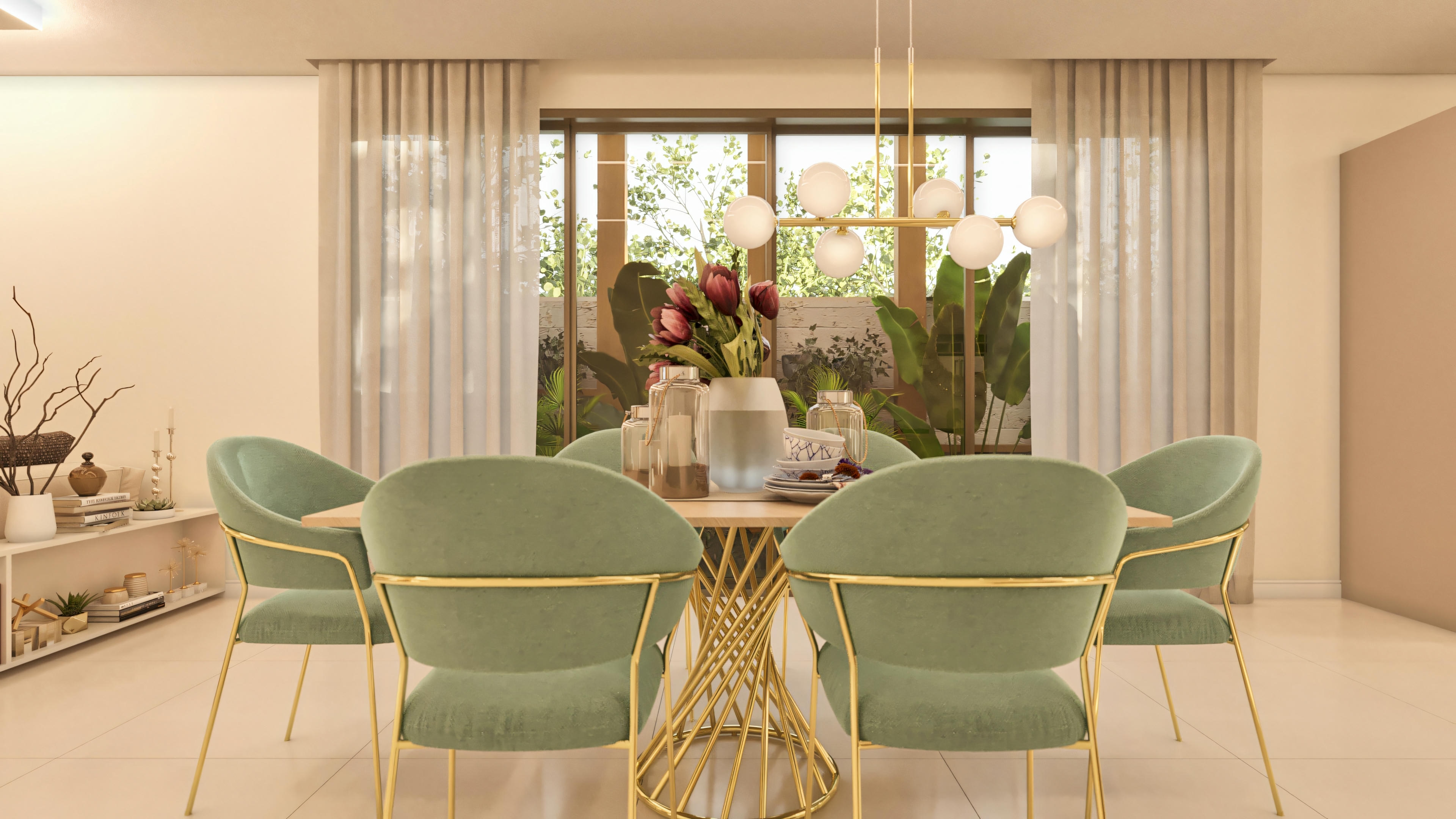 Comedor con puerta.