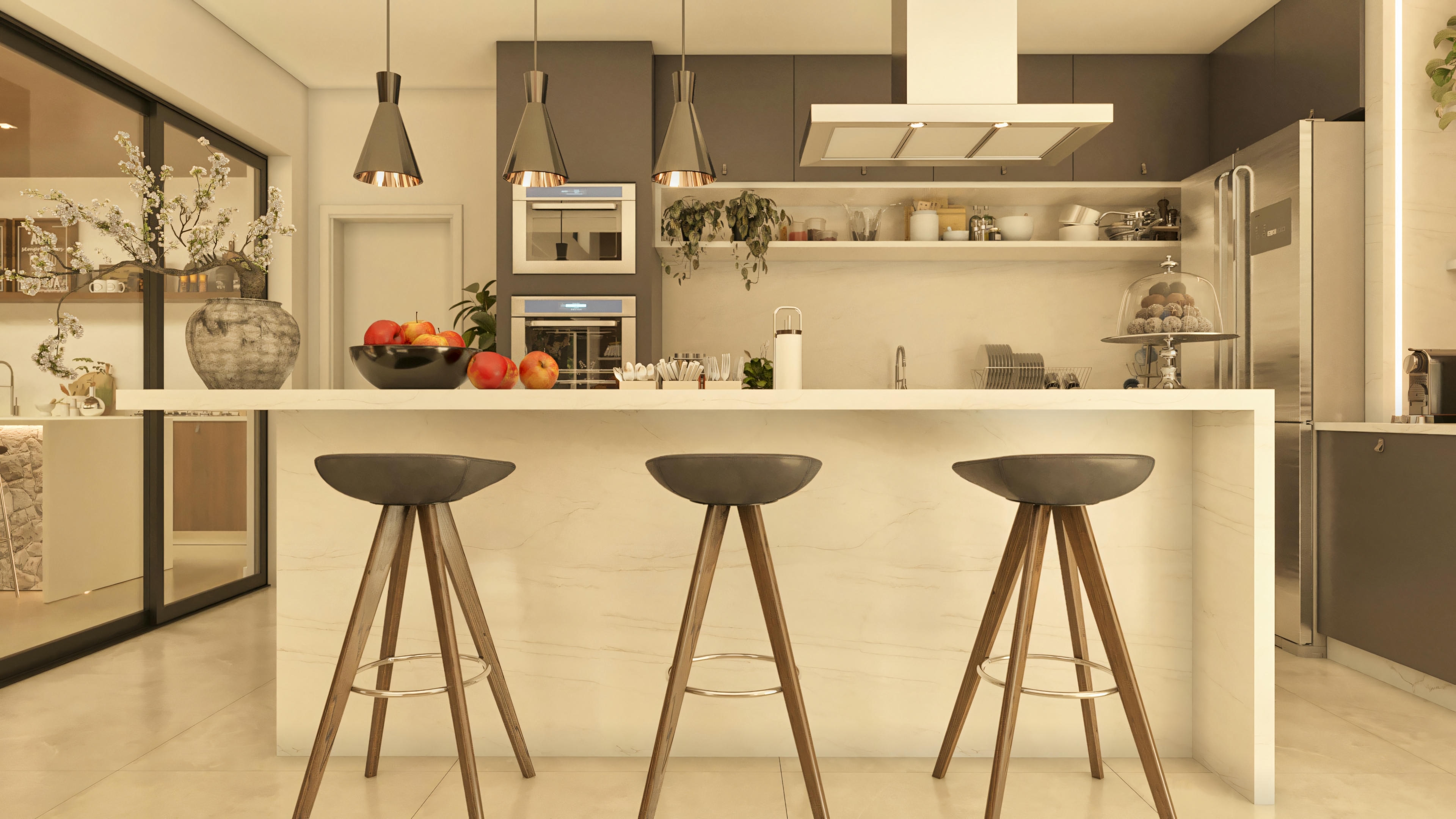 Kitchen with counter.