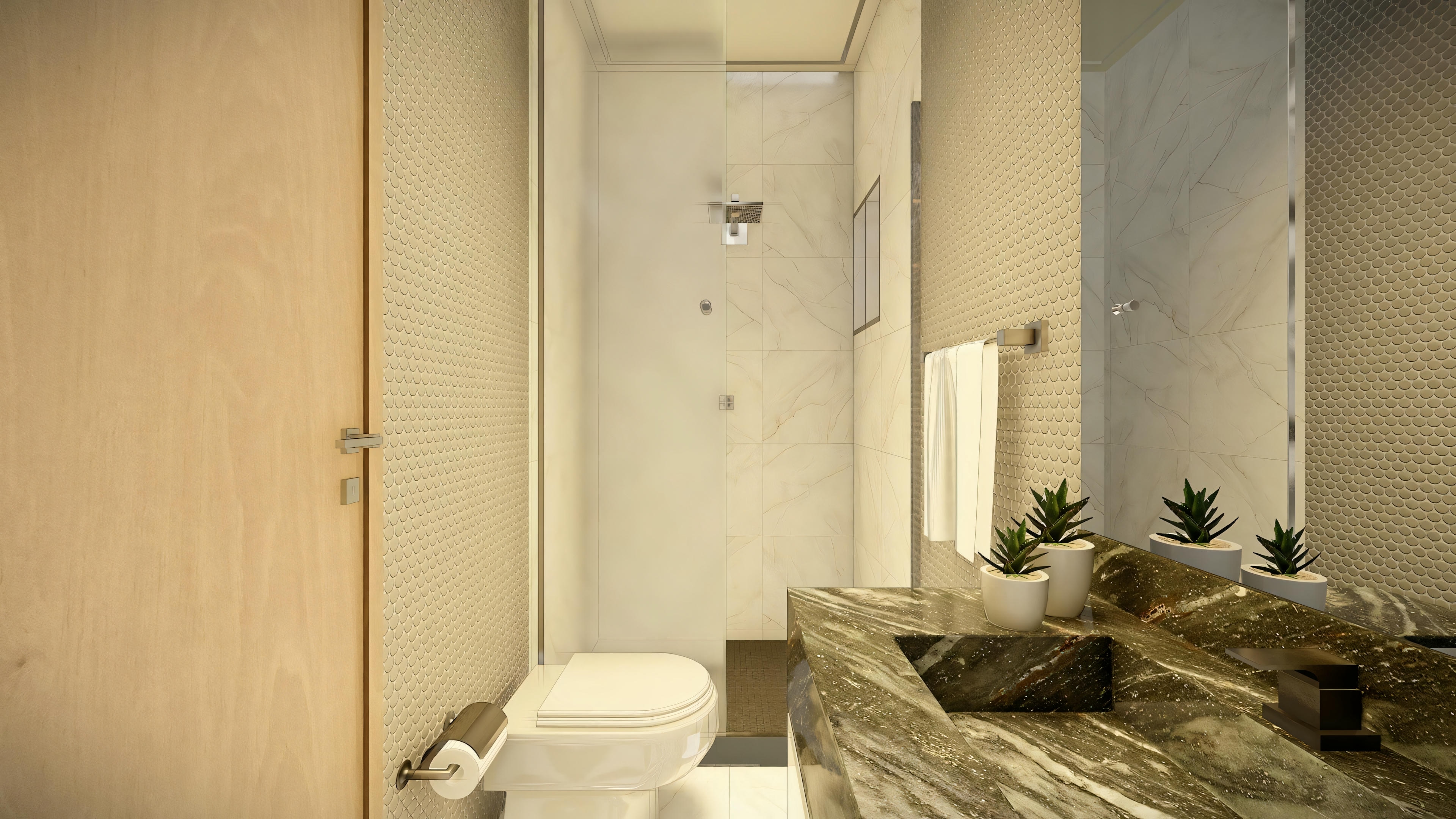 Living space with plants and natural light.