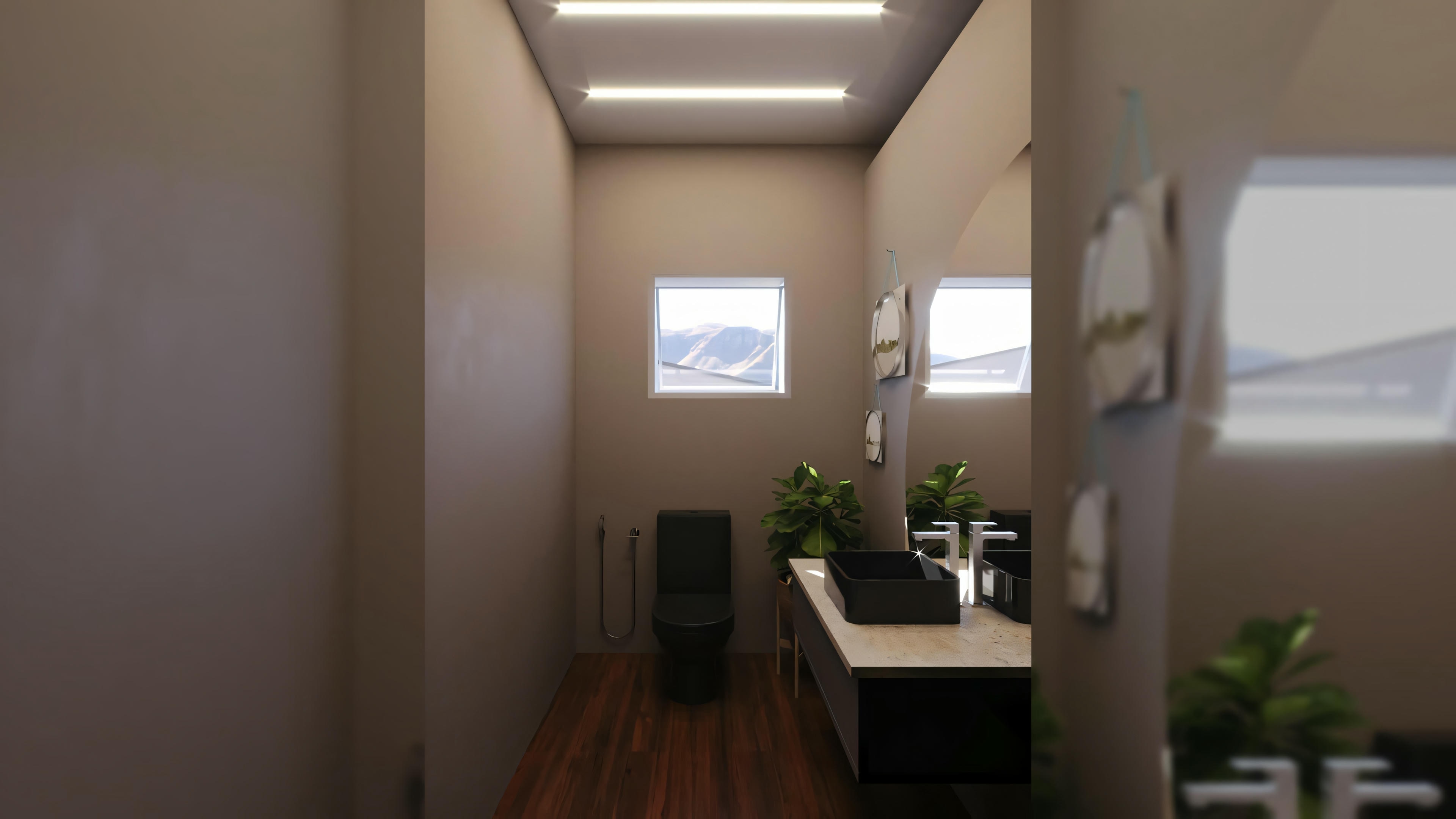 Office space with desk and chair.