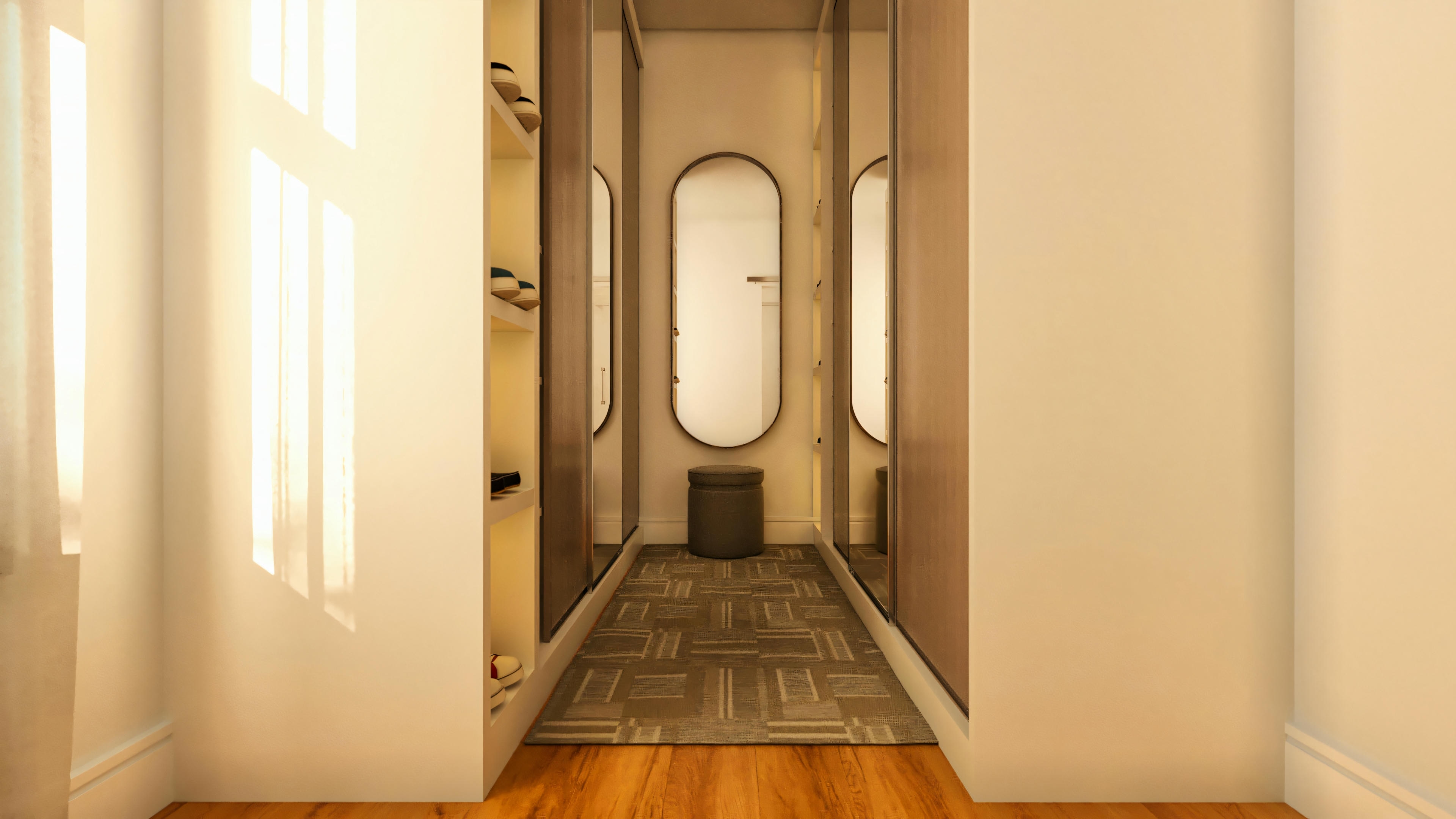 Vestidor pequeño con espejo.