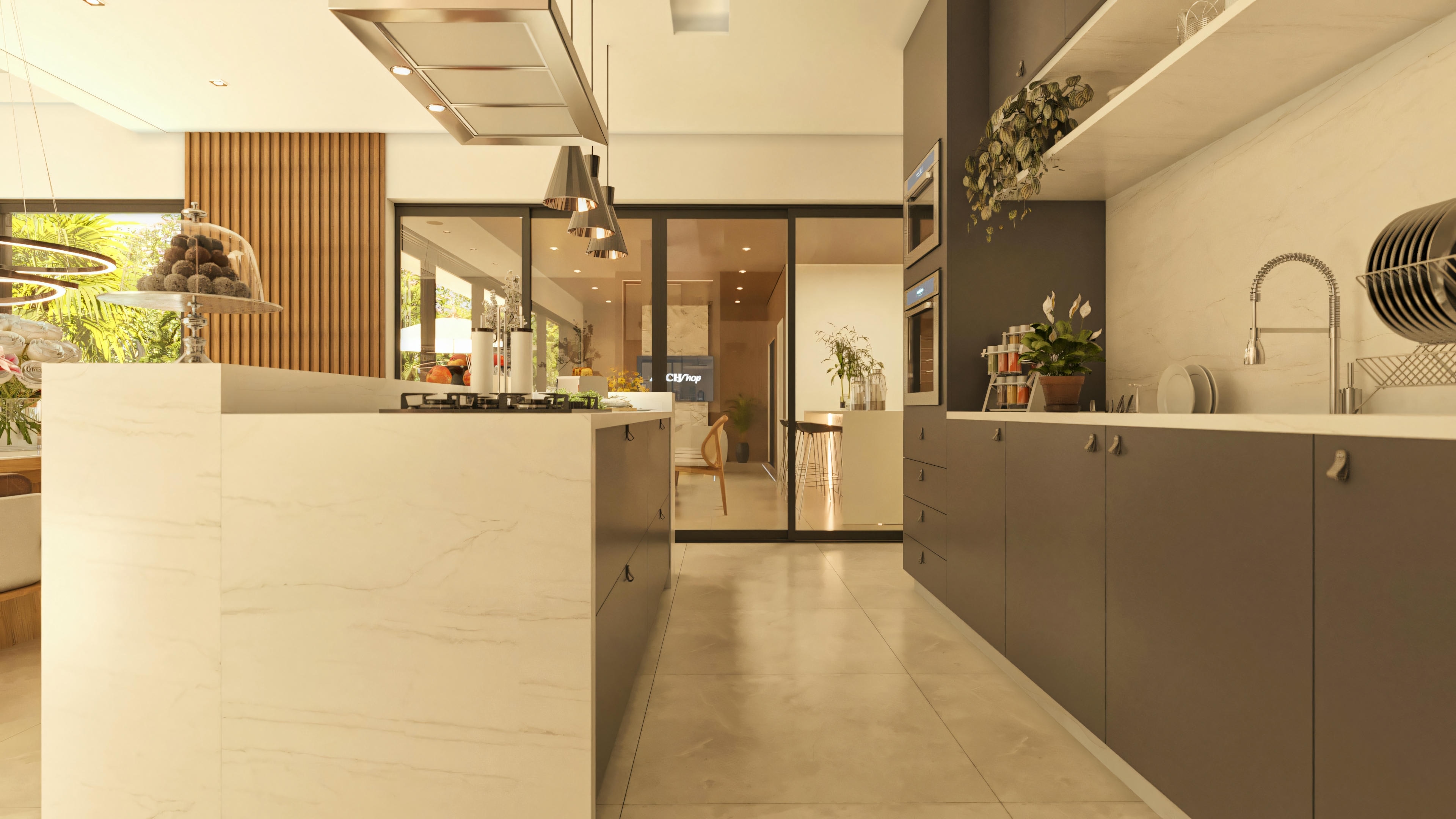 Cocina equipada.