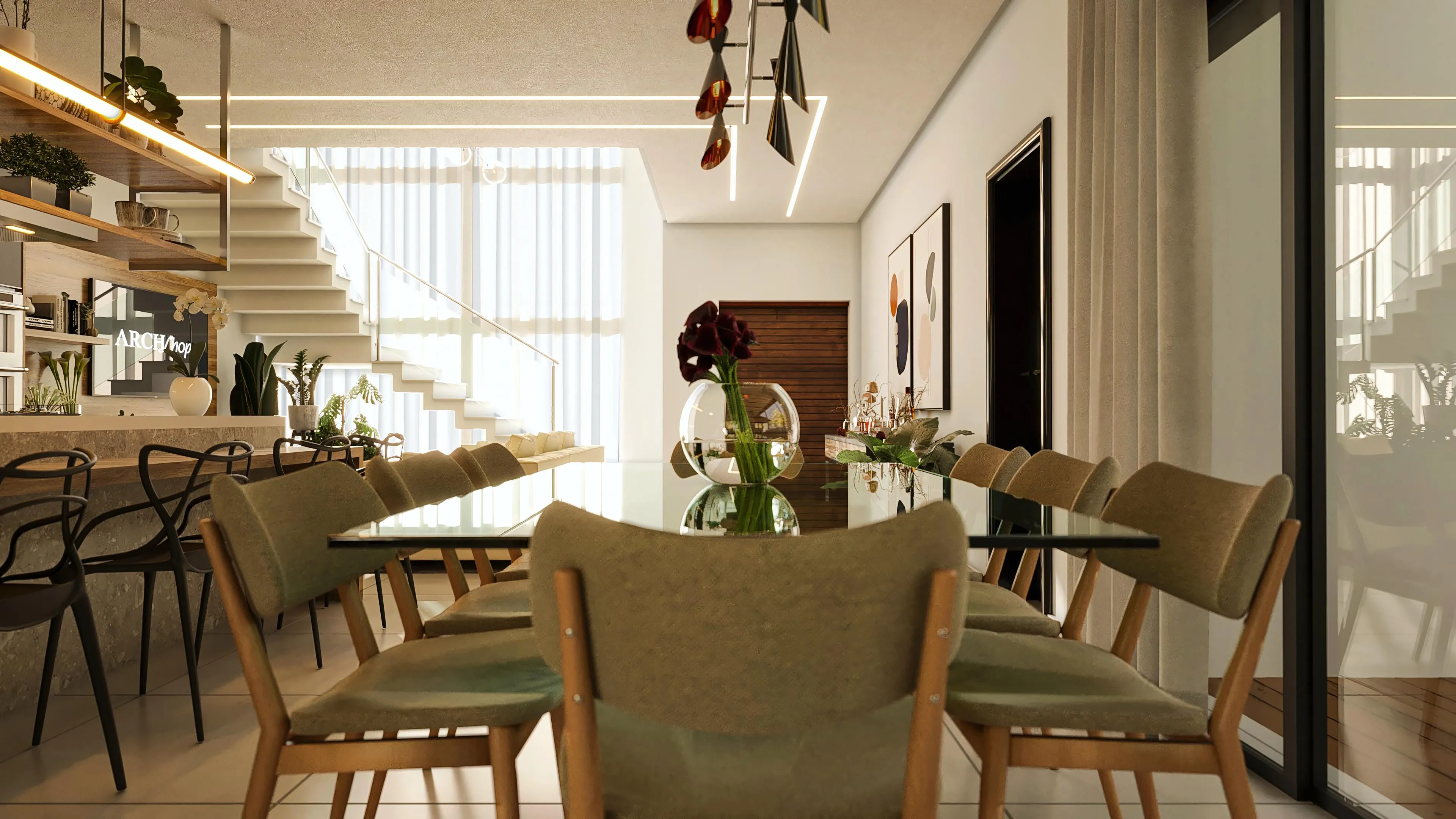 Sobrado moderno 15x20 | Fachada contemporânea e cozinha gourmet