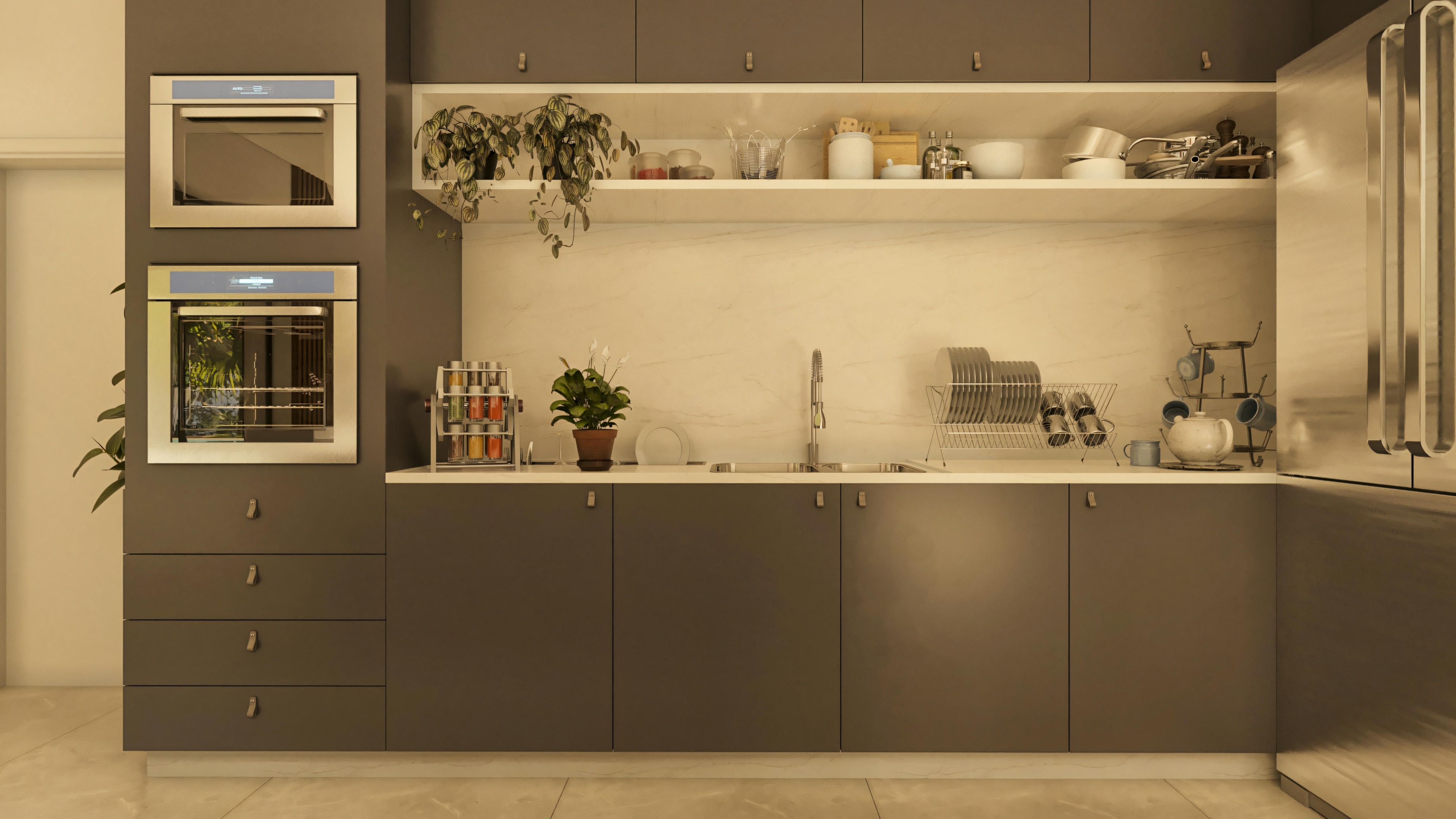 Complete kitchen.