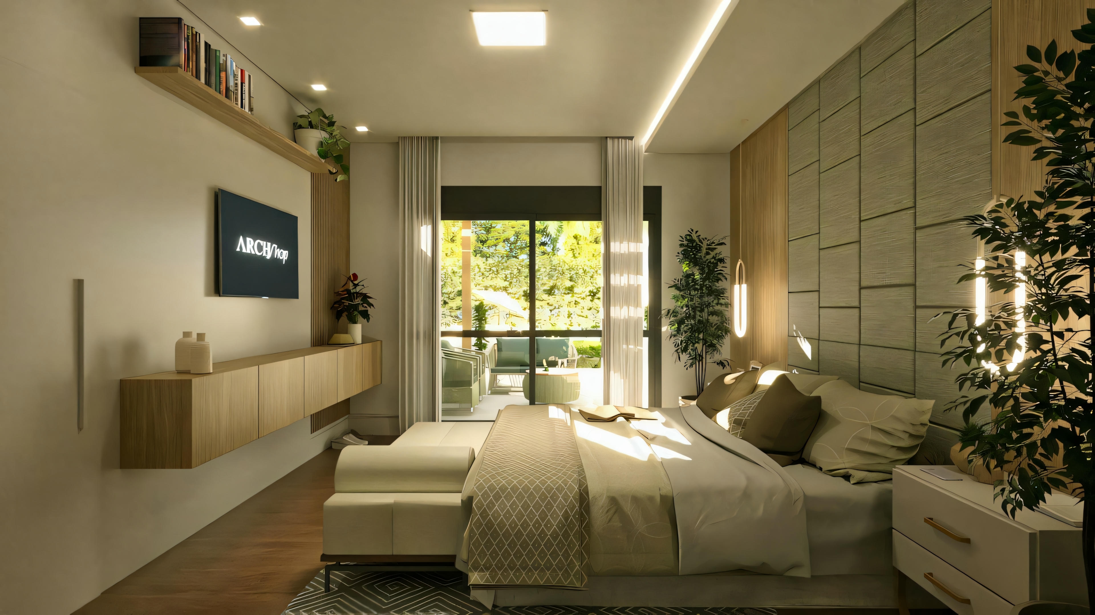 Suíte de casal luxuosa.