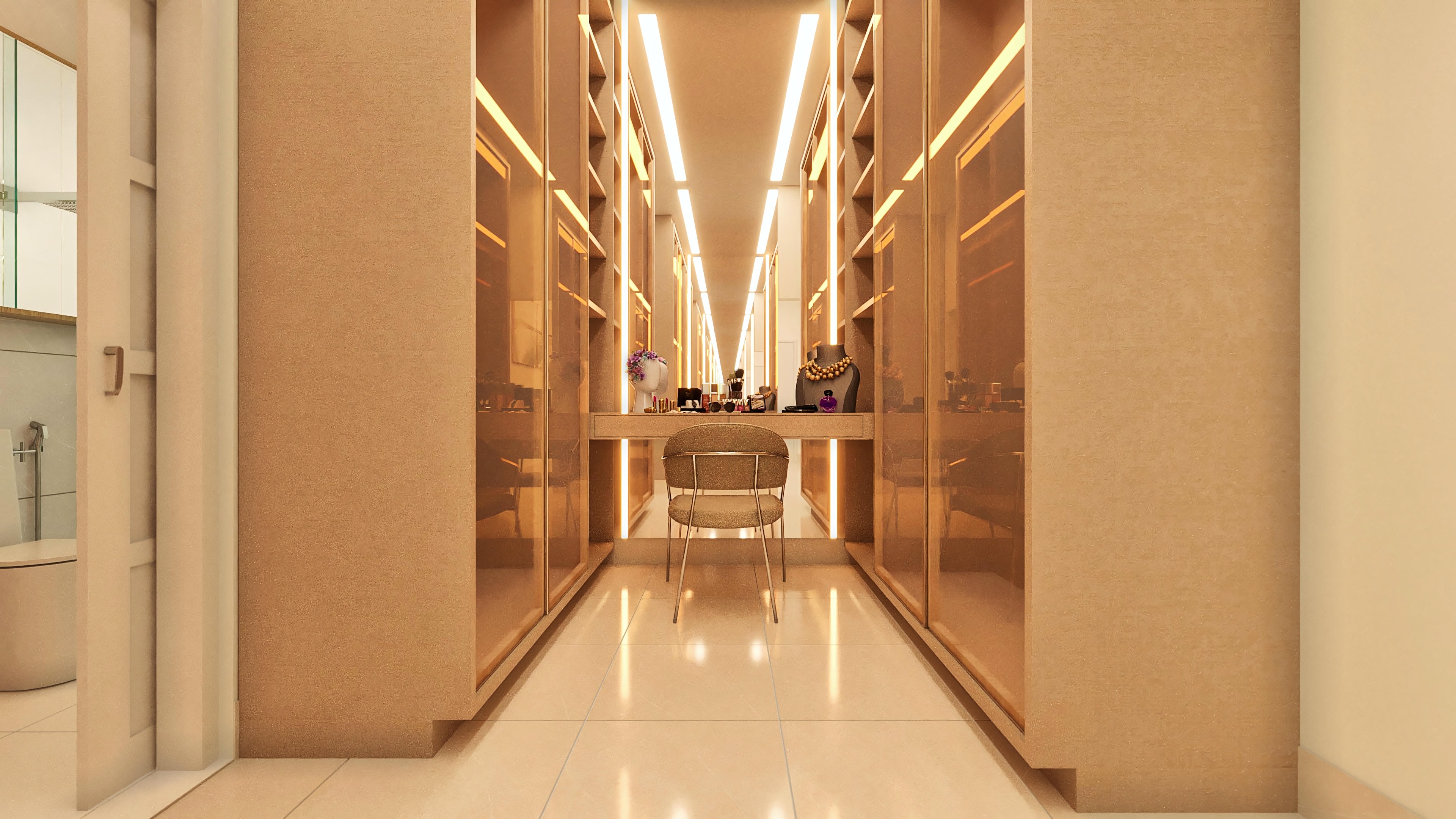 Closet with doors.