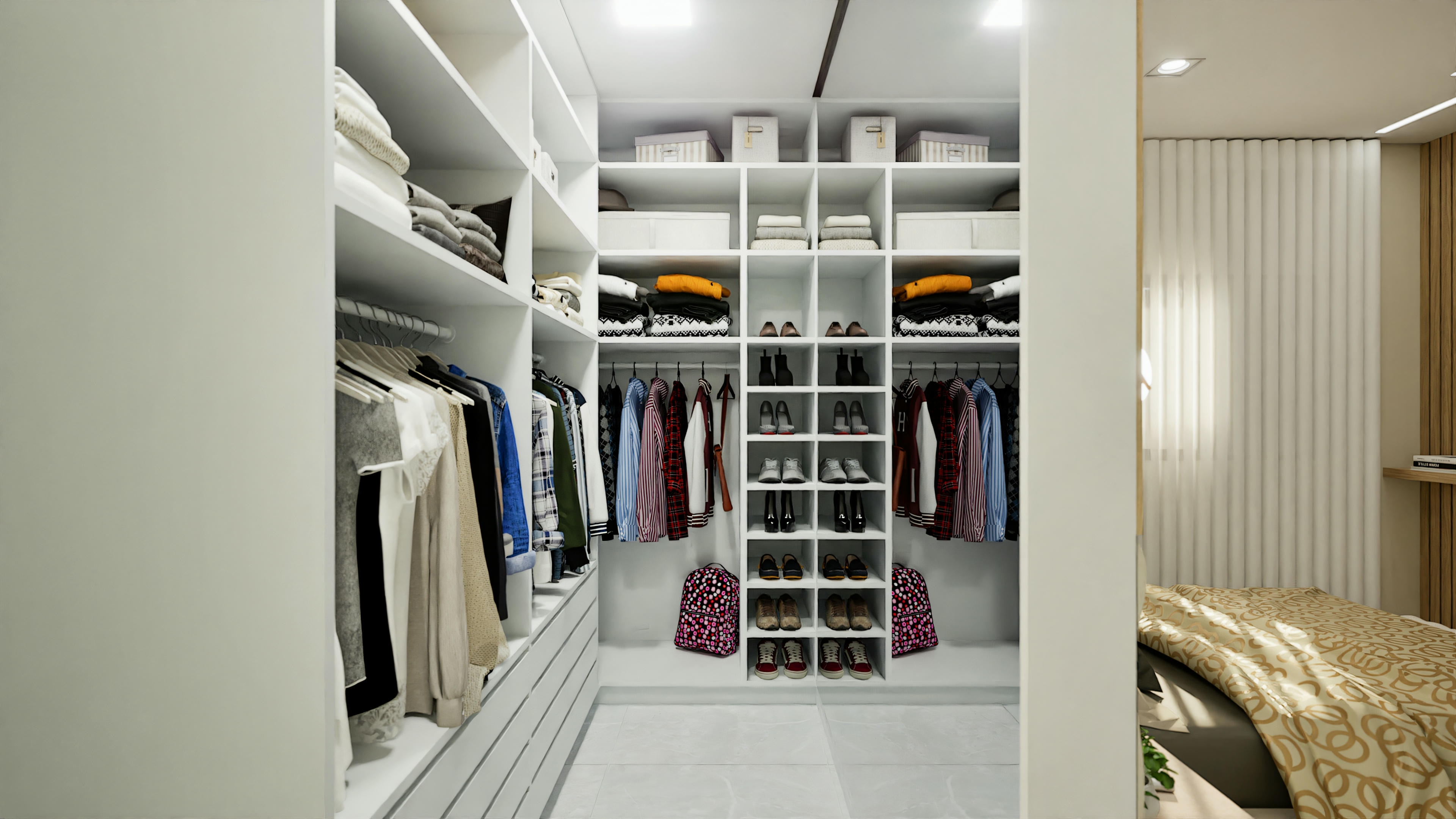 Vestidor sin puertas.