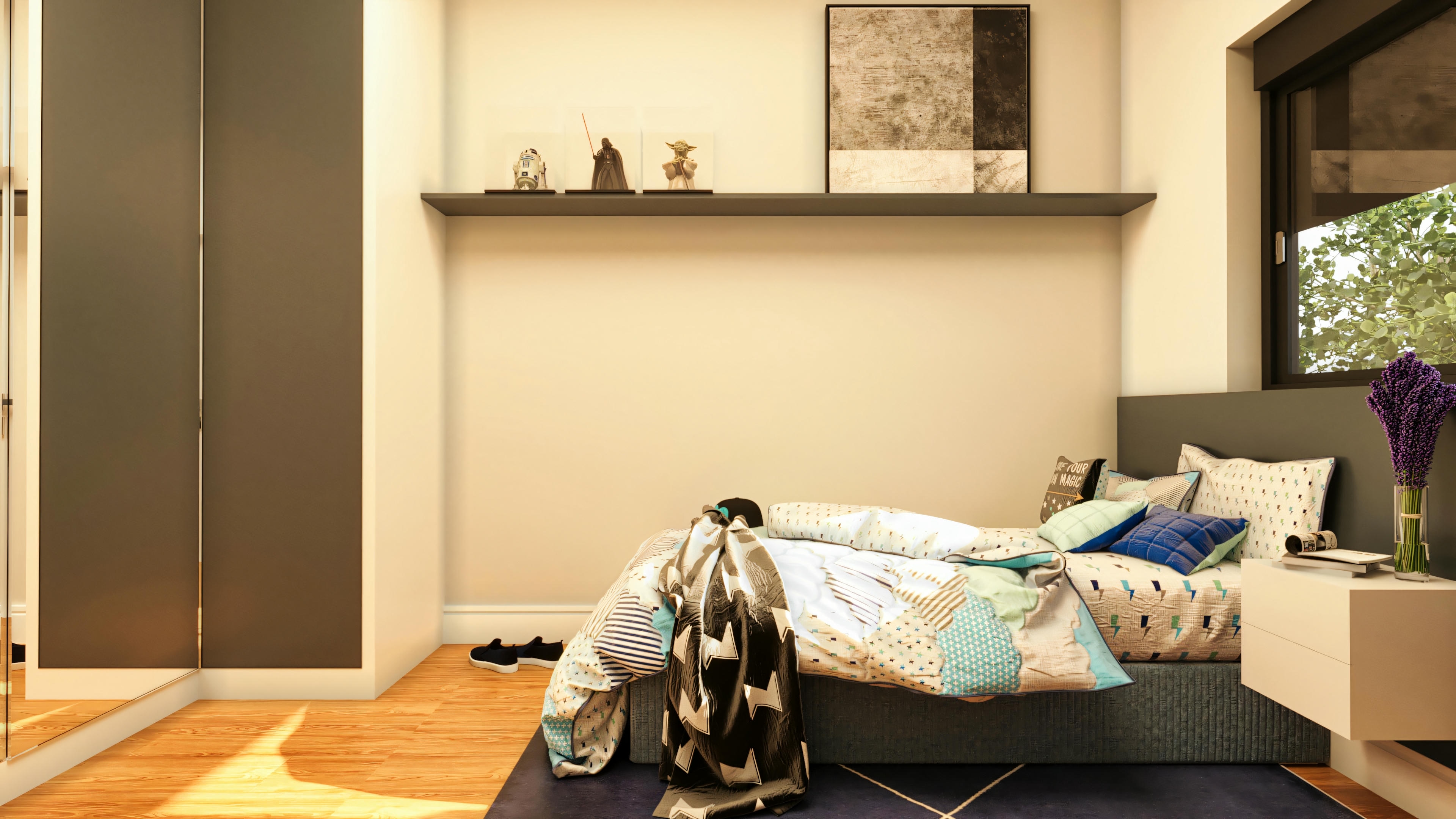 Foto de habitación pequeña para niño.