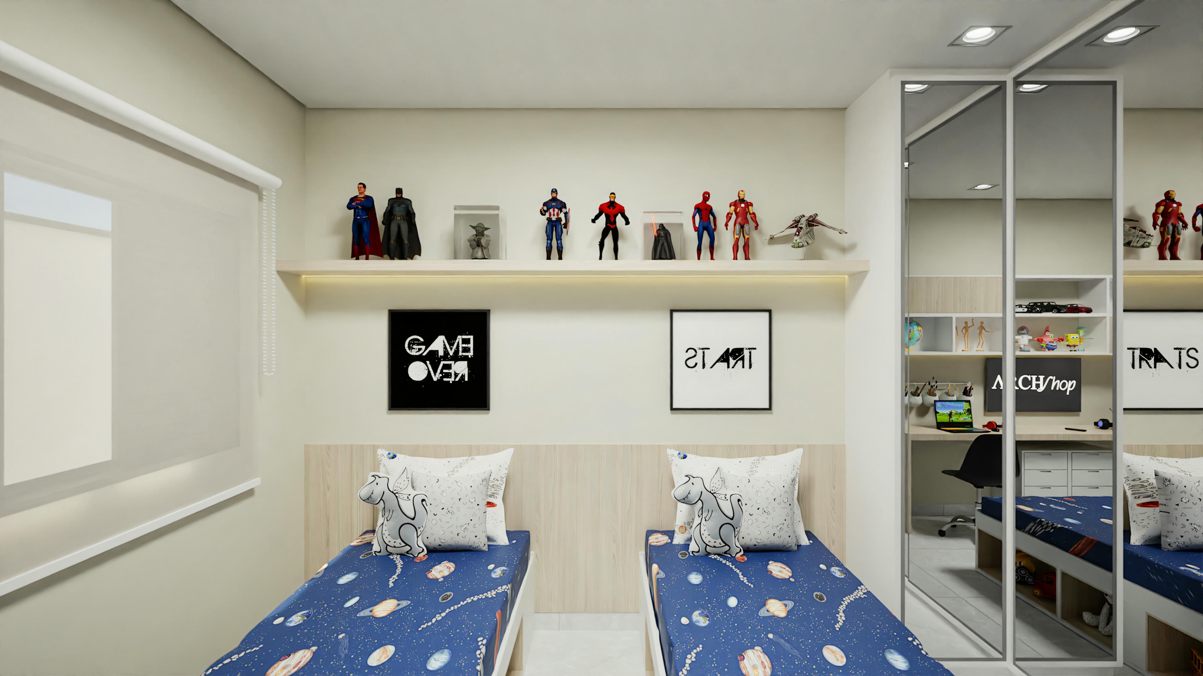 Dormitorio individual de niño.