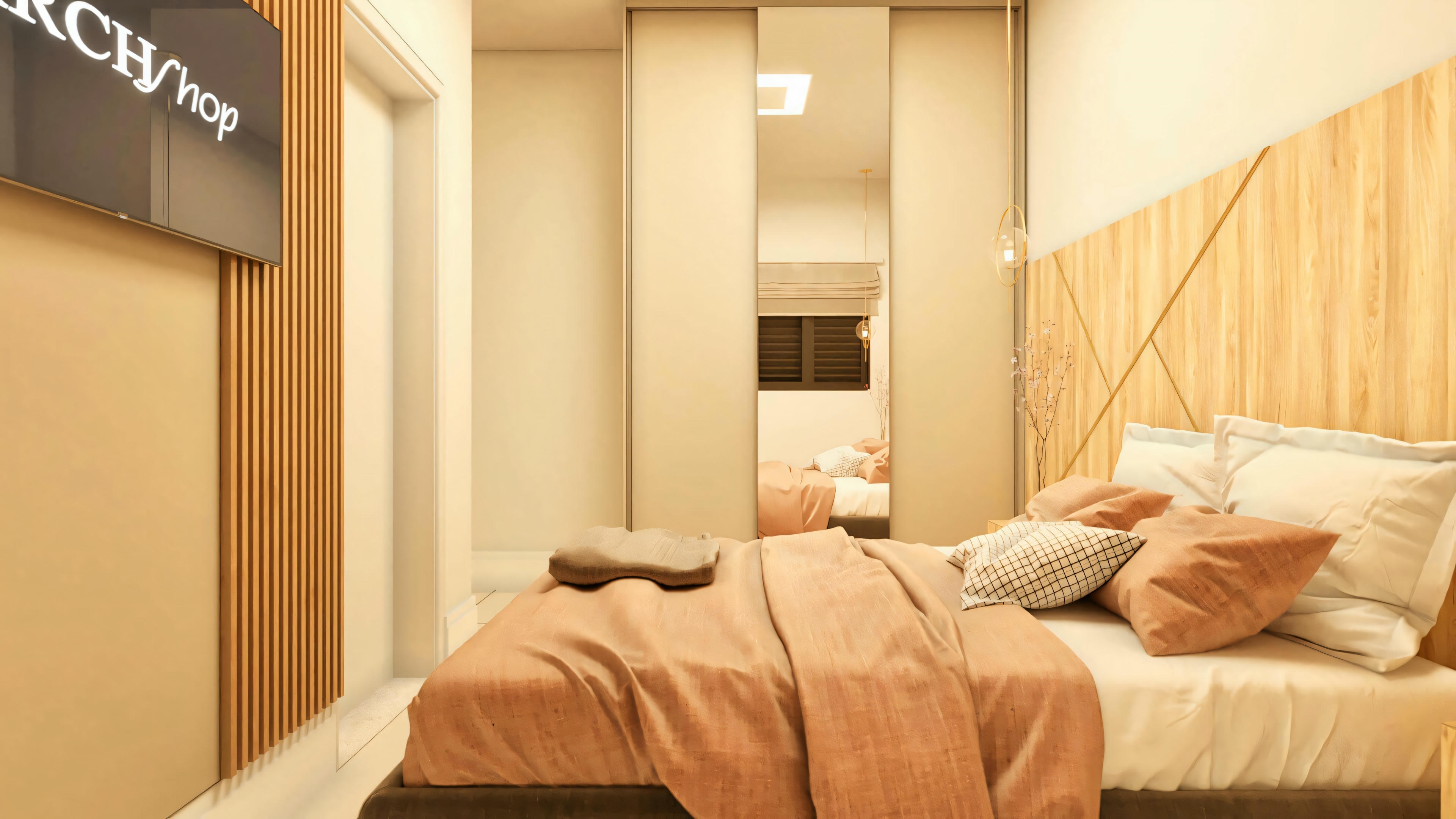 projeto de quarto bem pequeno.