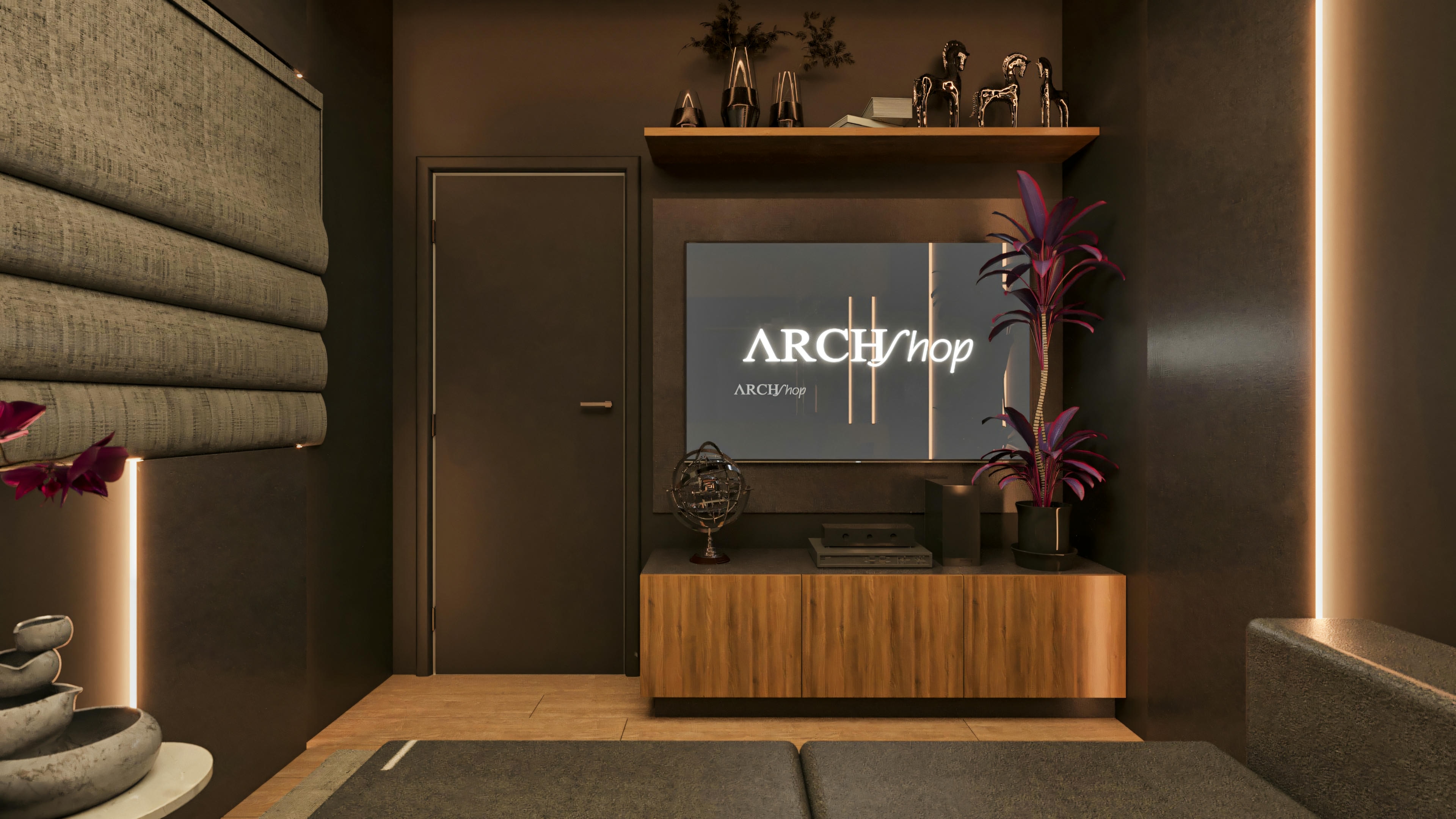 TV bookshelf.