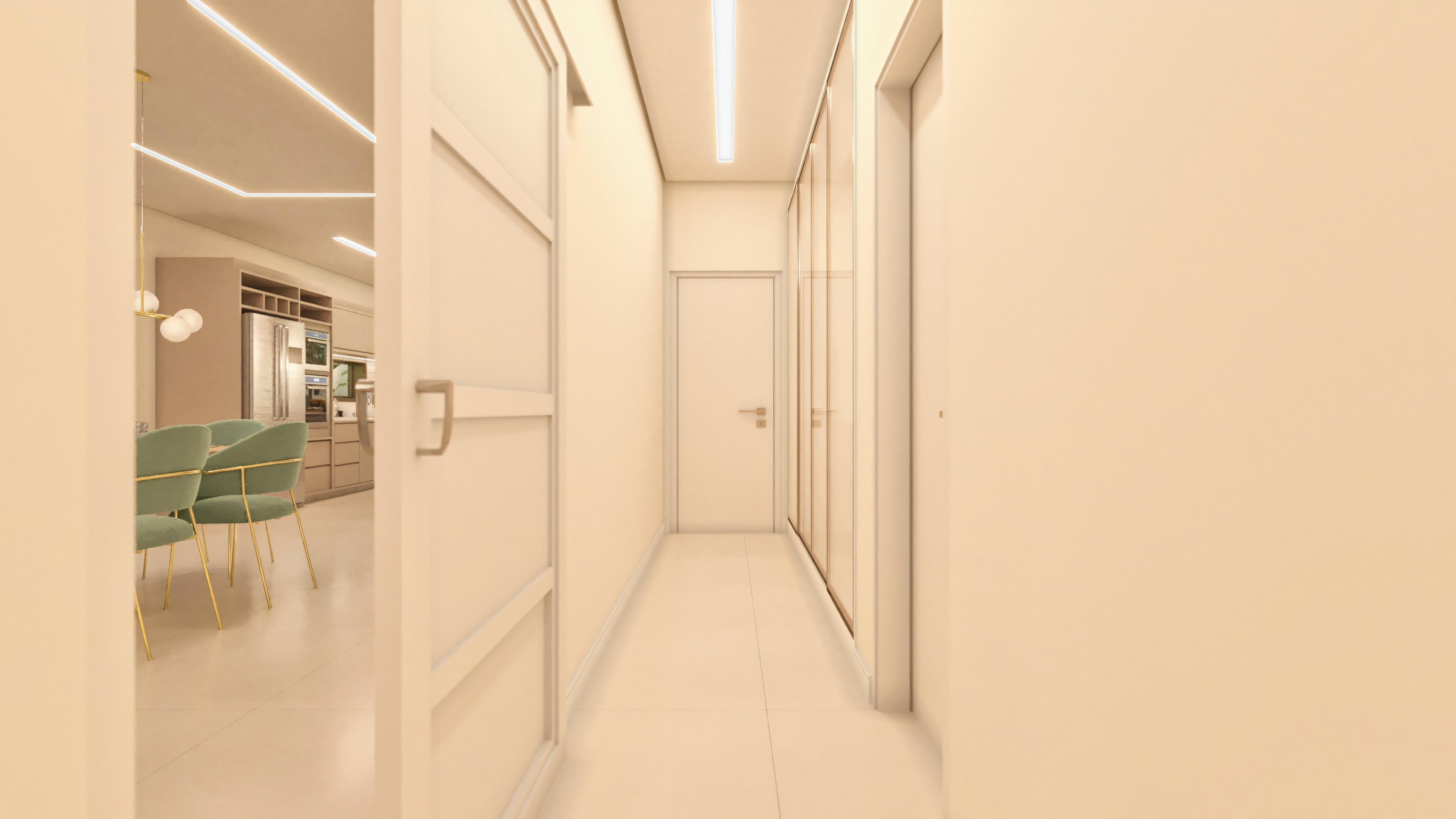 Pasillo a las habitaciones.