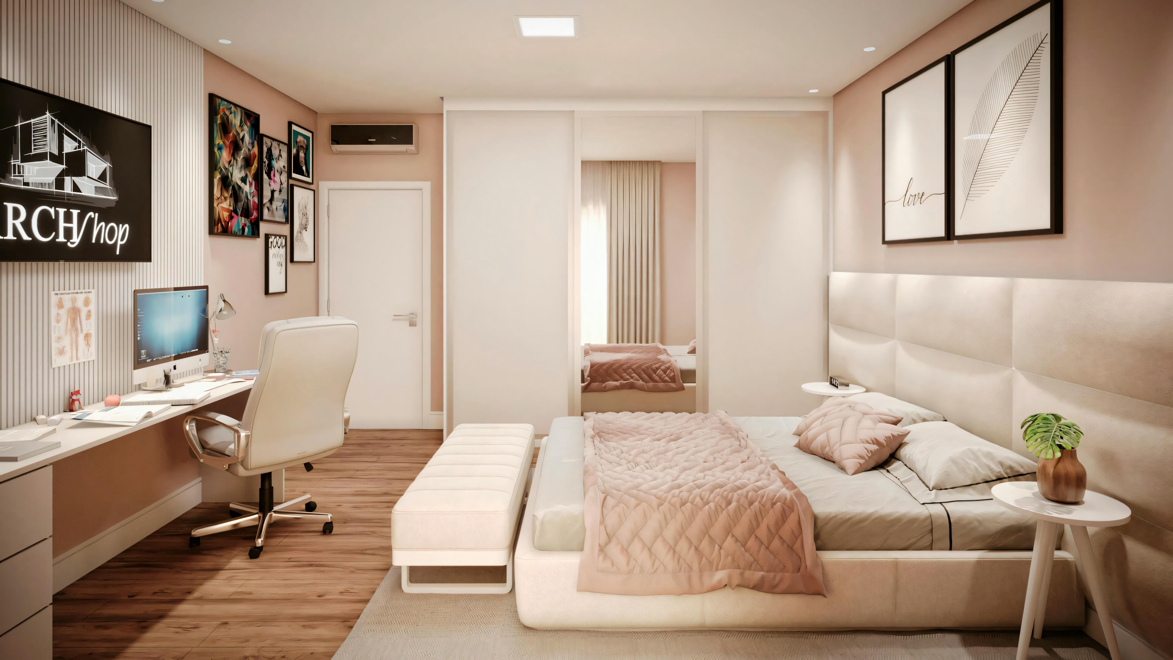Another bedroom with a bed, nightstands, and a window allowing natural light.