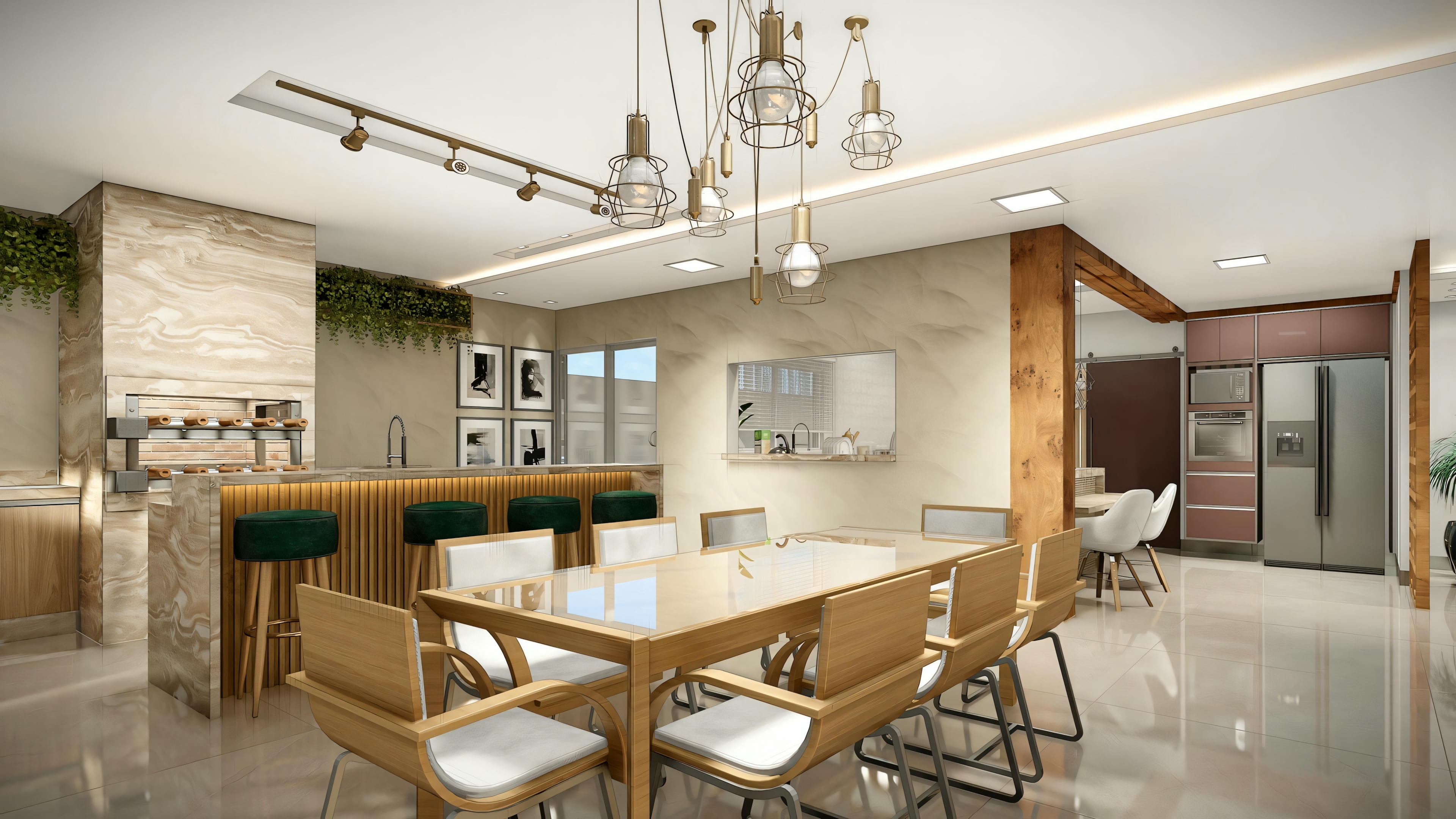 A modern kitchen with state-of-the-art appliances and natural lighting.