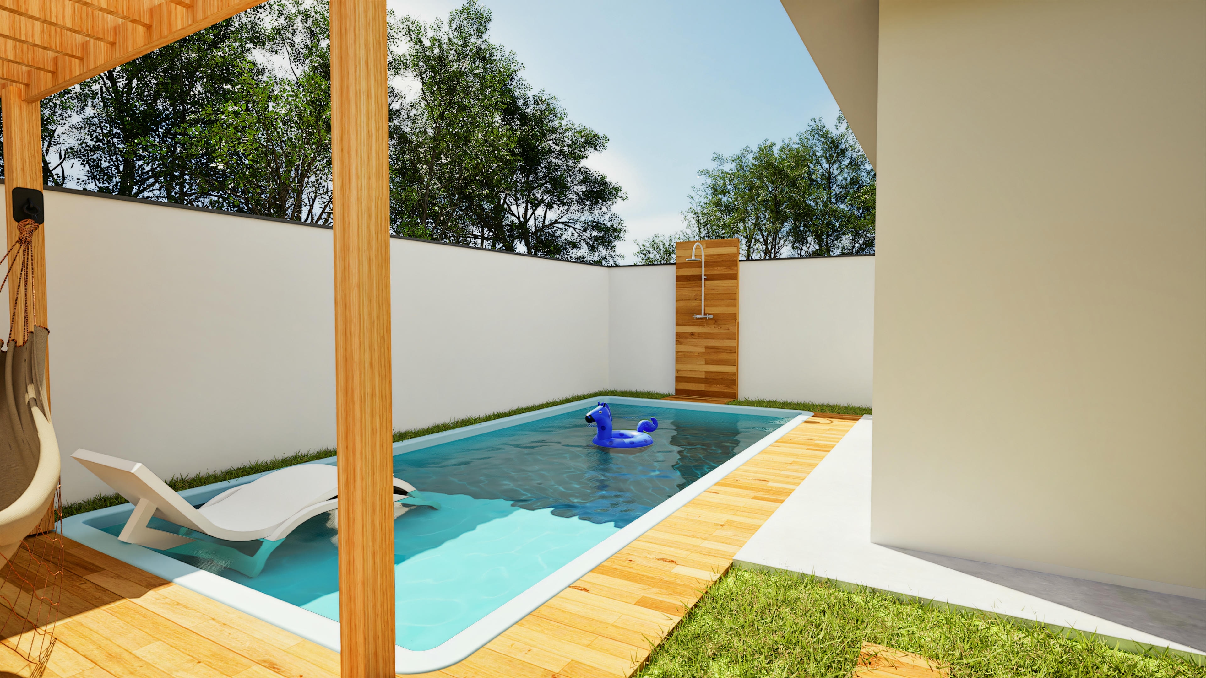 Pool with beach area.