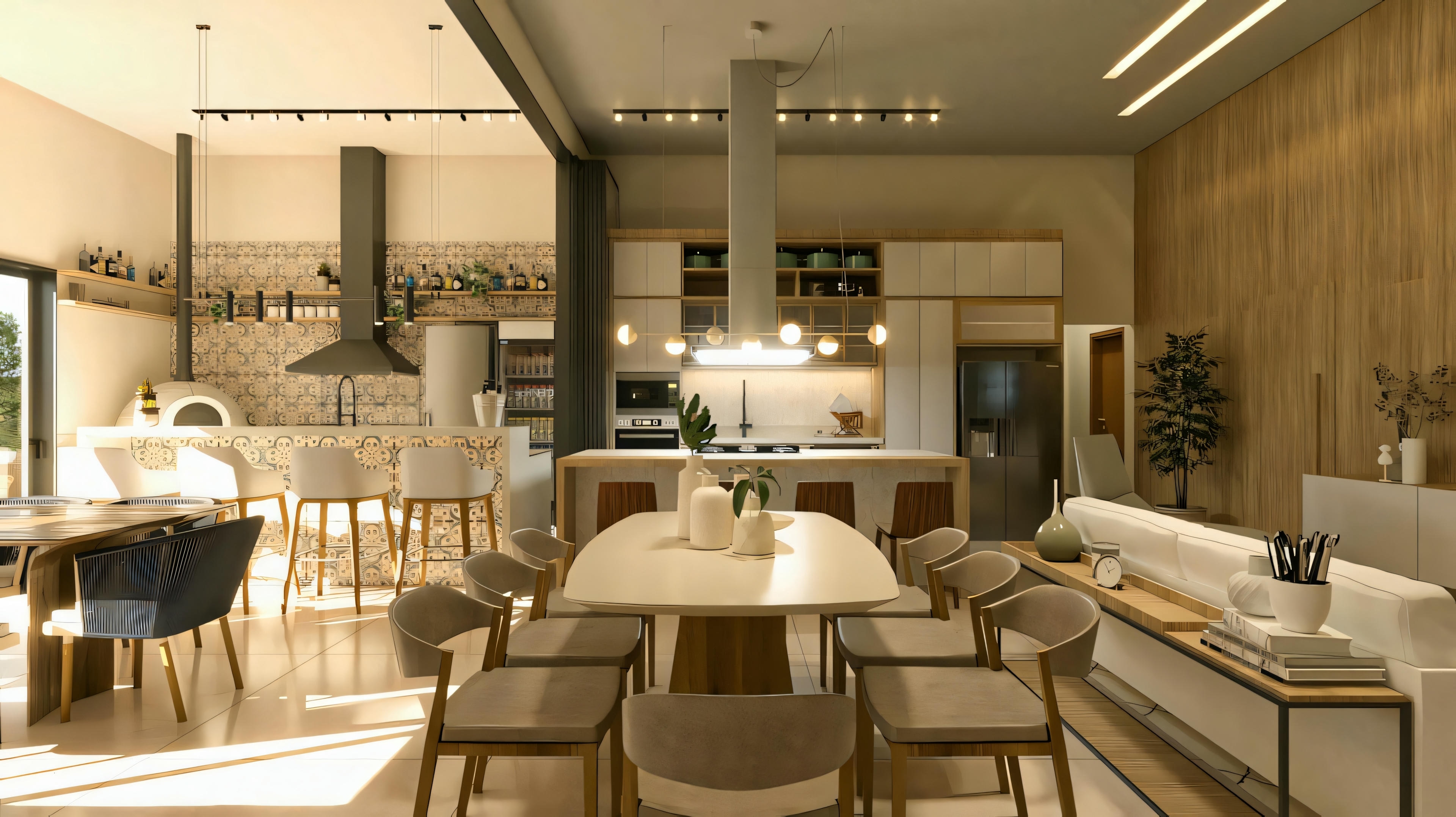 Integrated kitchen.