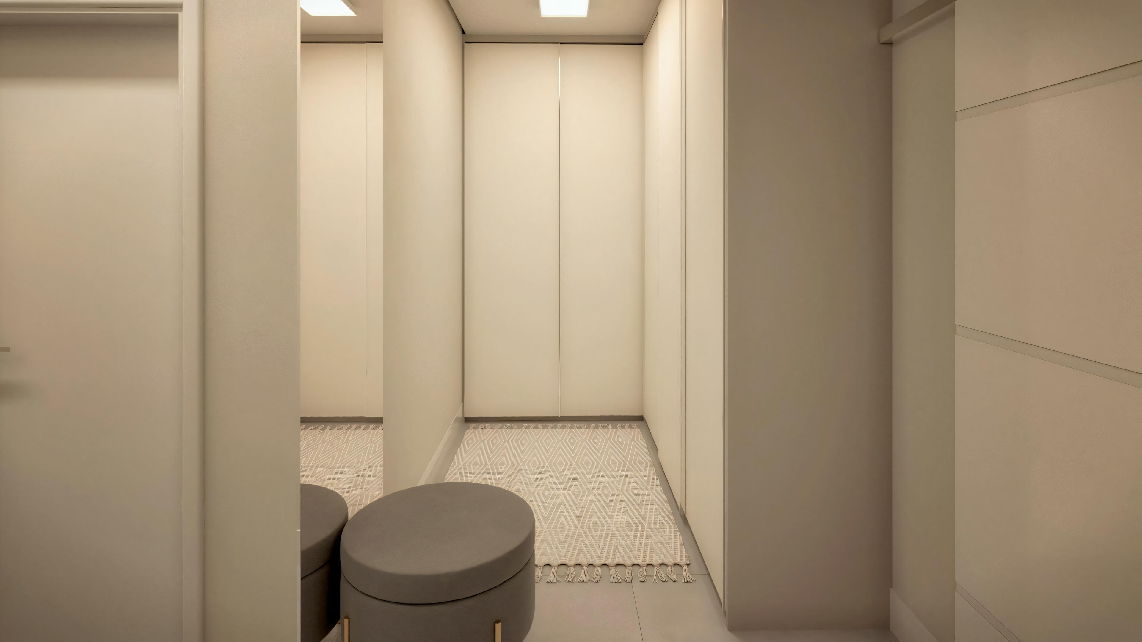 Um espaço interior com design minimalista.