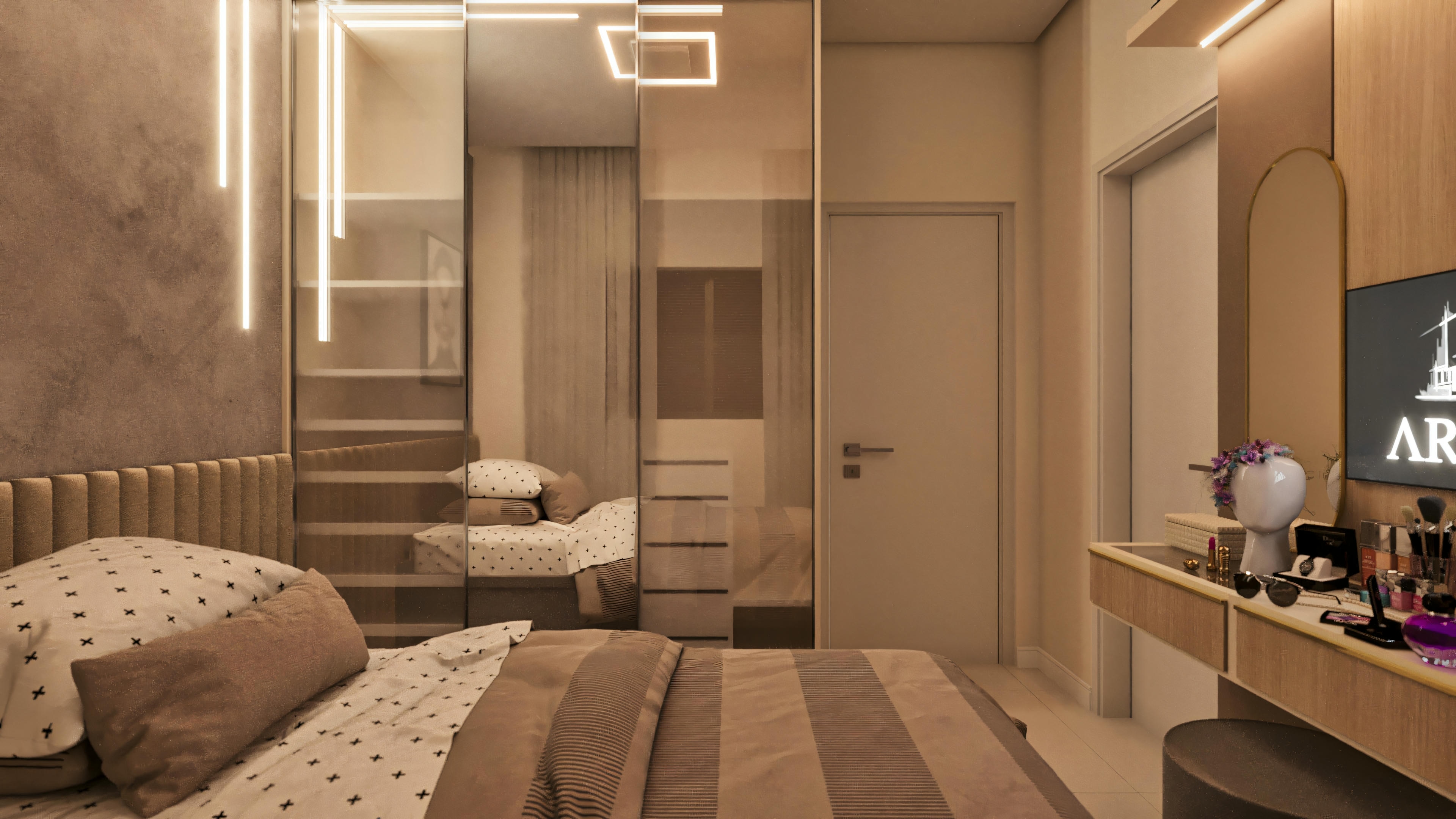 Wardrobe project with reflecta doors.