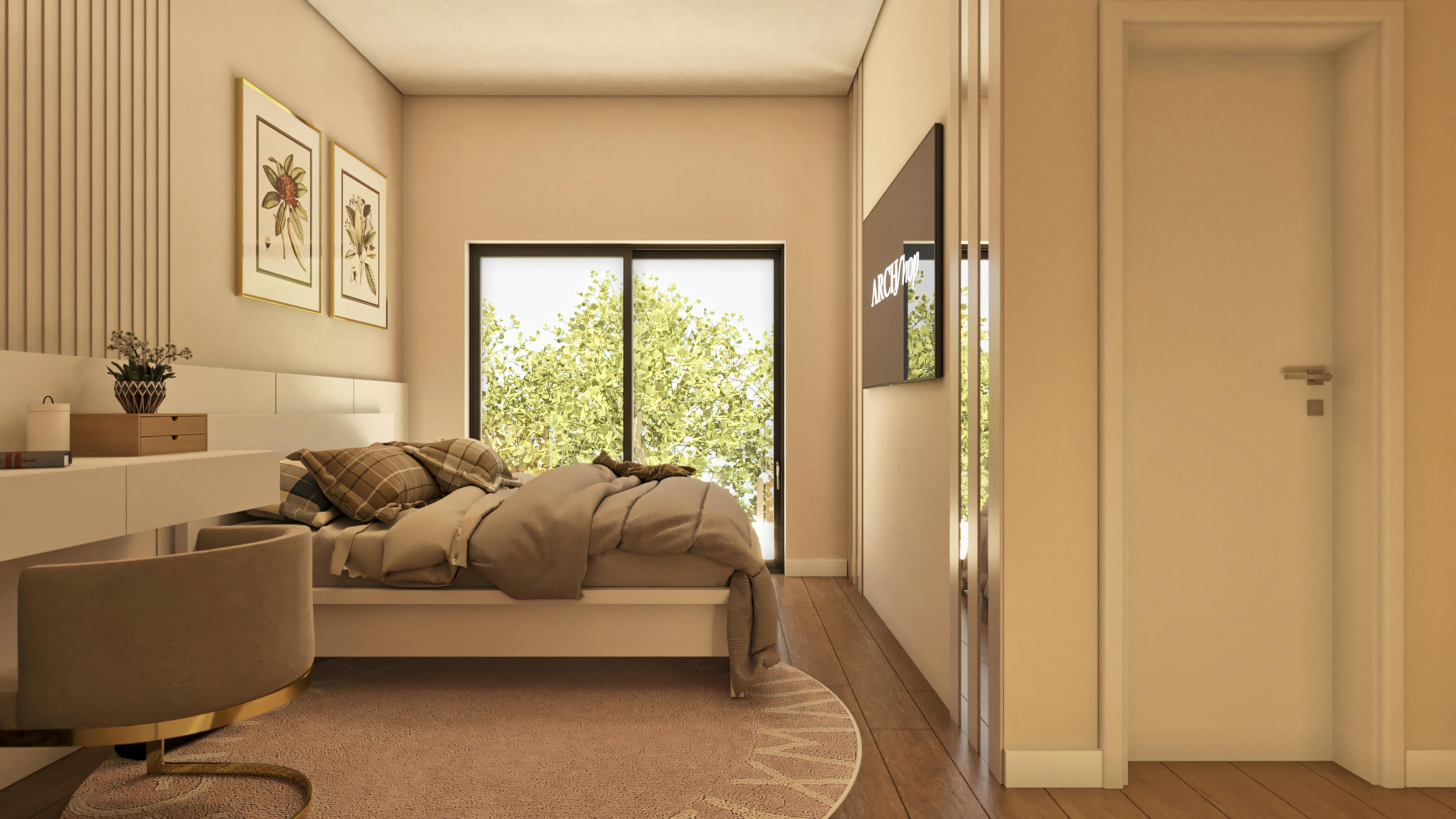 Dormitorio equipado para niña.