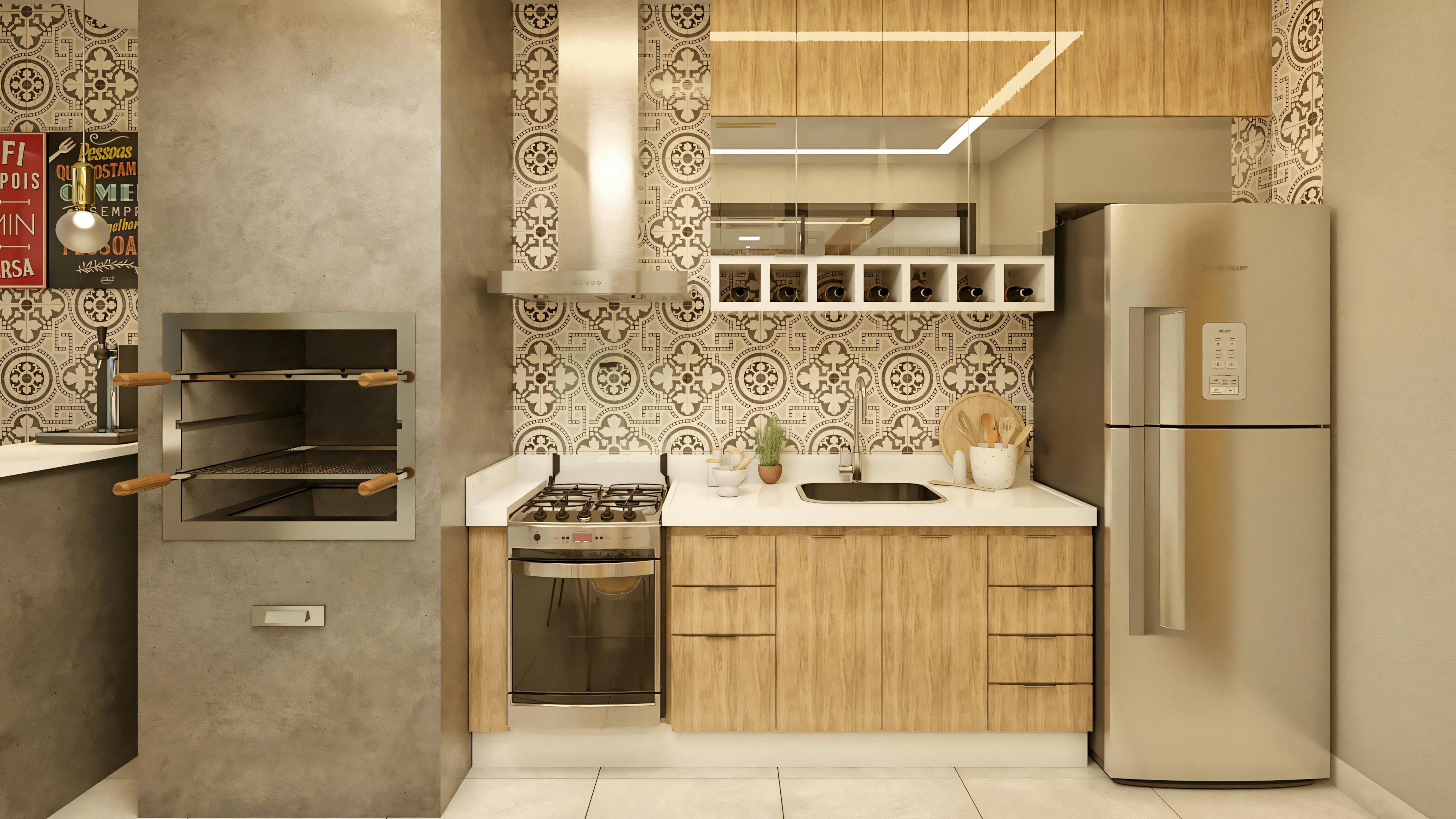 Smaller kitchen with dark cabinets, stainless steel appliances, and under-cabinet lighting.
