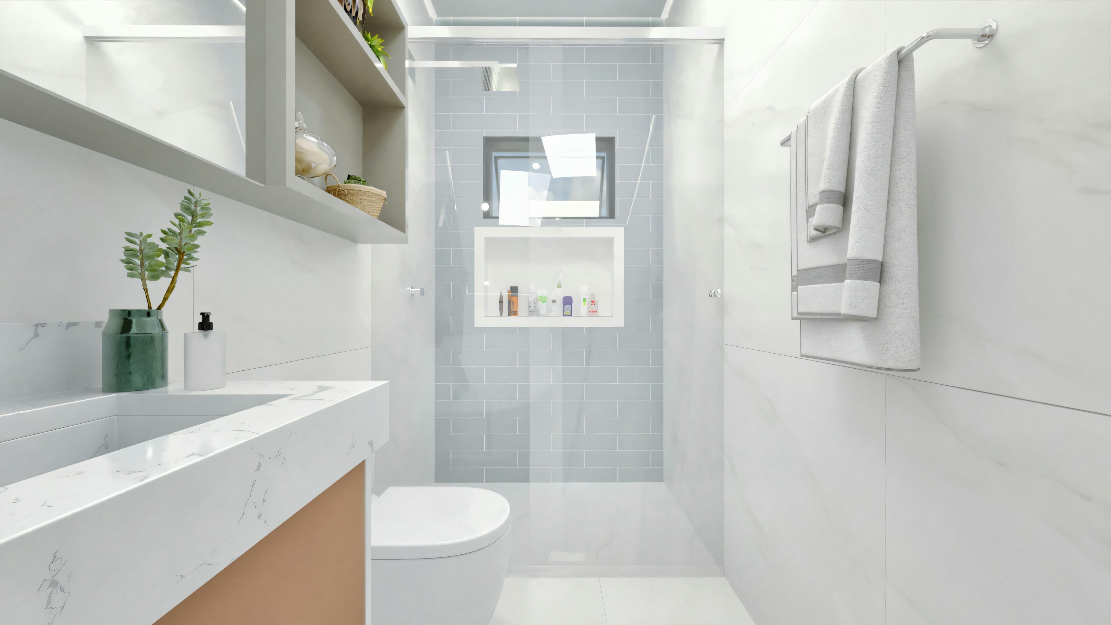 A bathroom with a sink, mirror, bathtub, and toilet paper holder on the side.