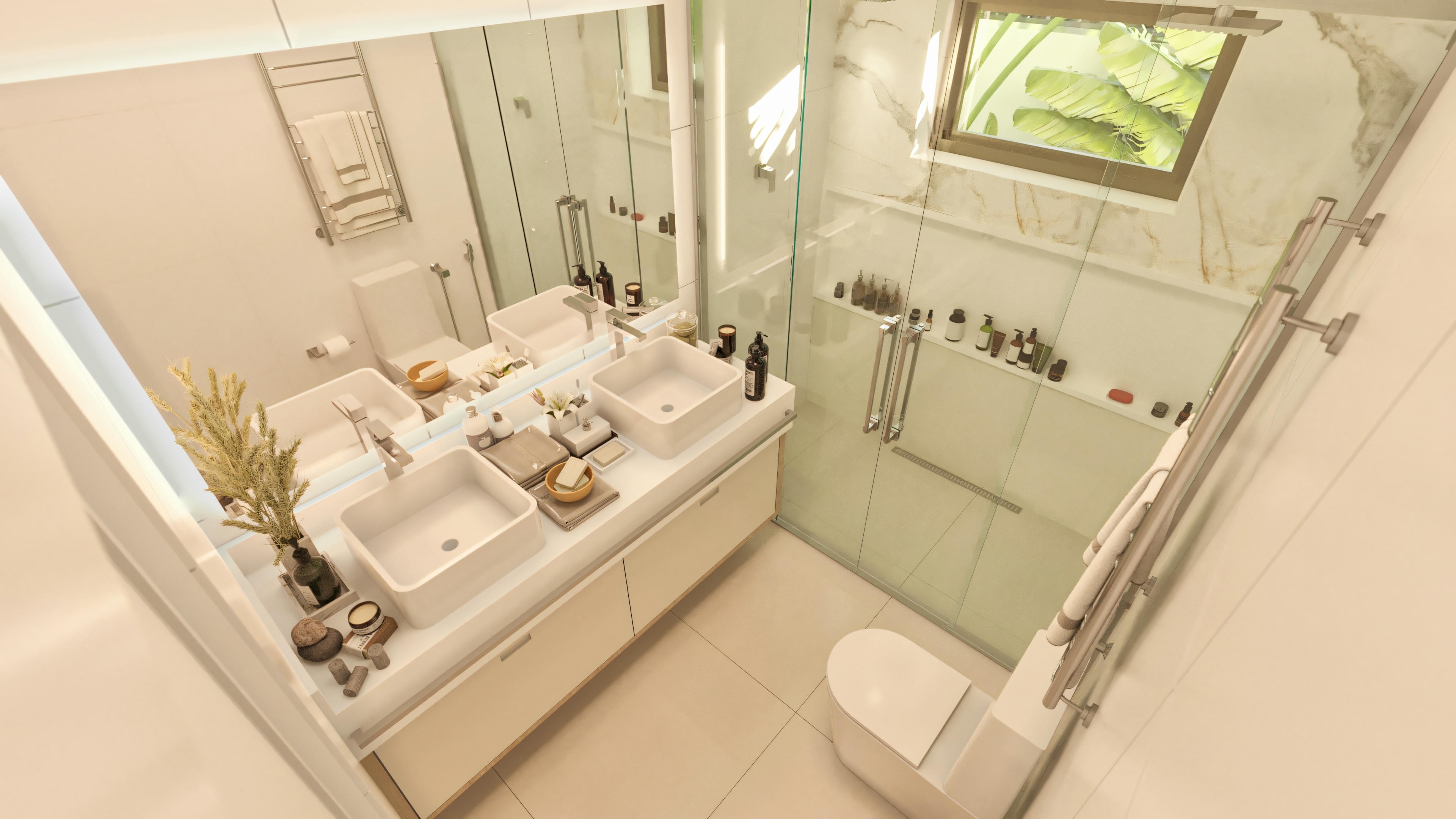 master bathroom project with countertop with double sink.