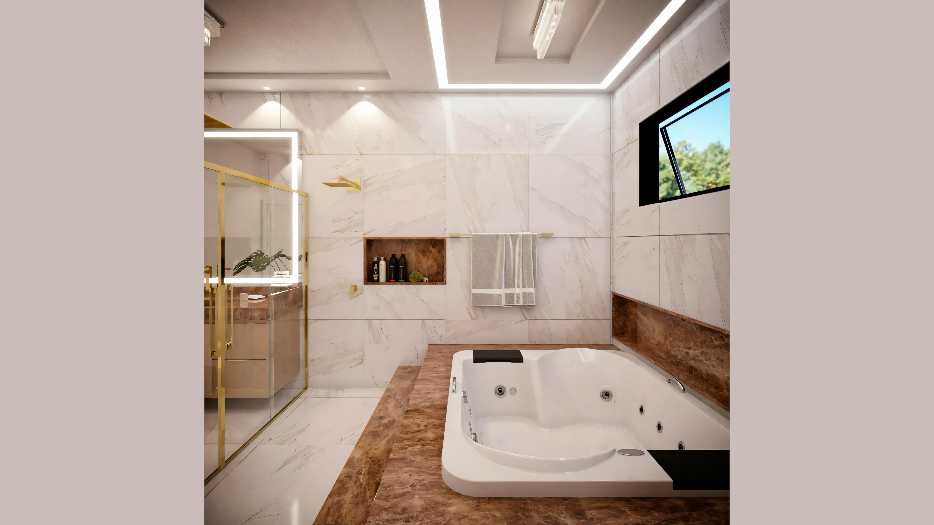Un salón com asientos cómodos y una televisión montada en la pared.