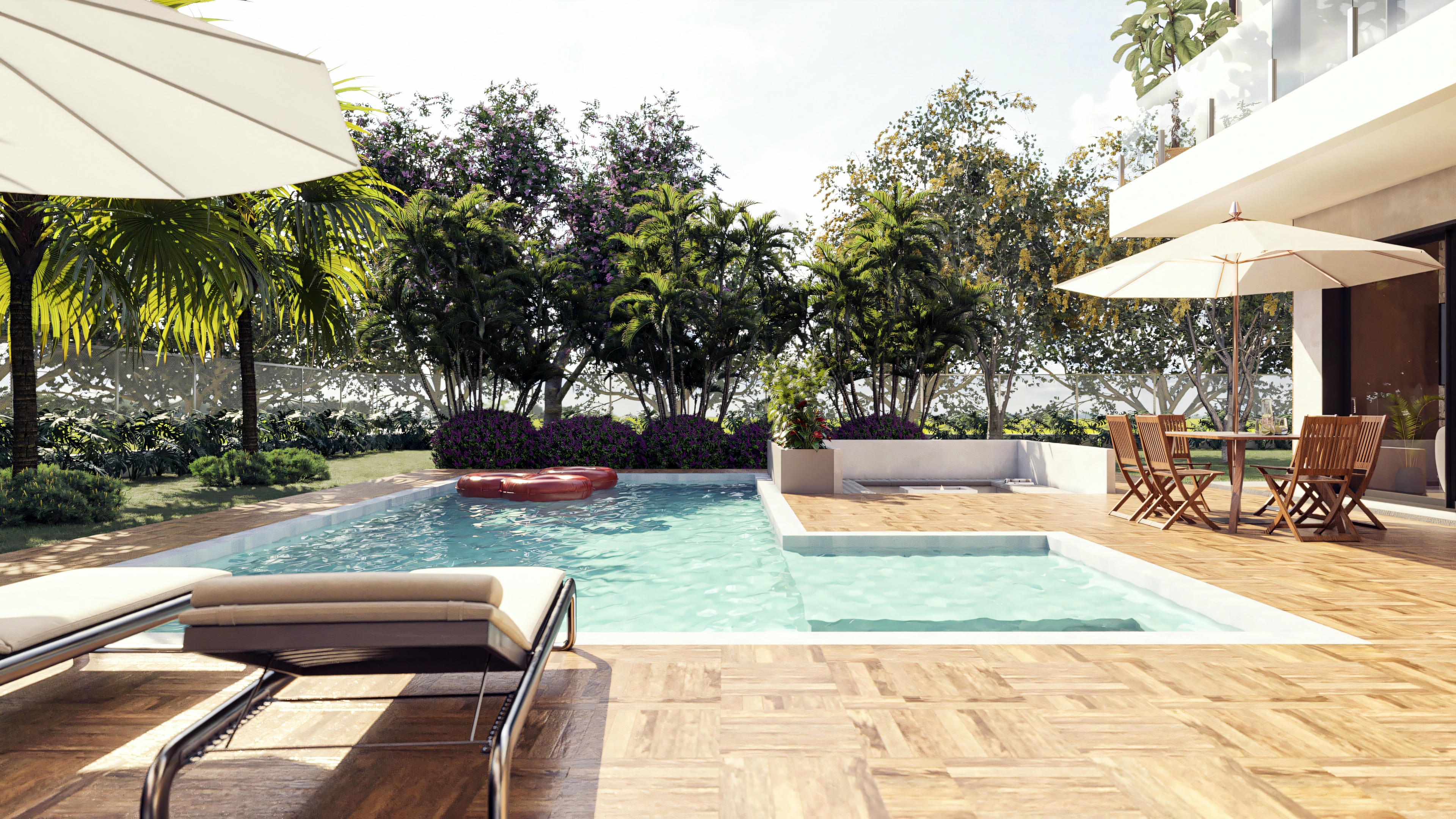 Lazer com piscina.