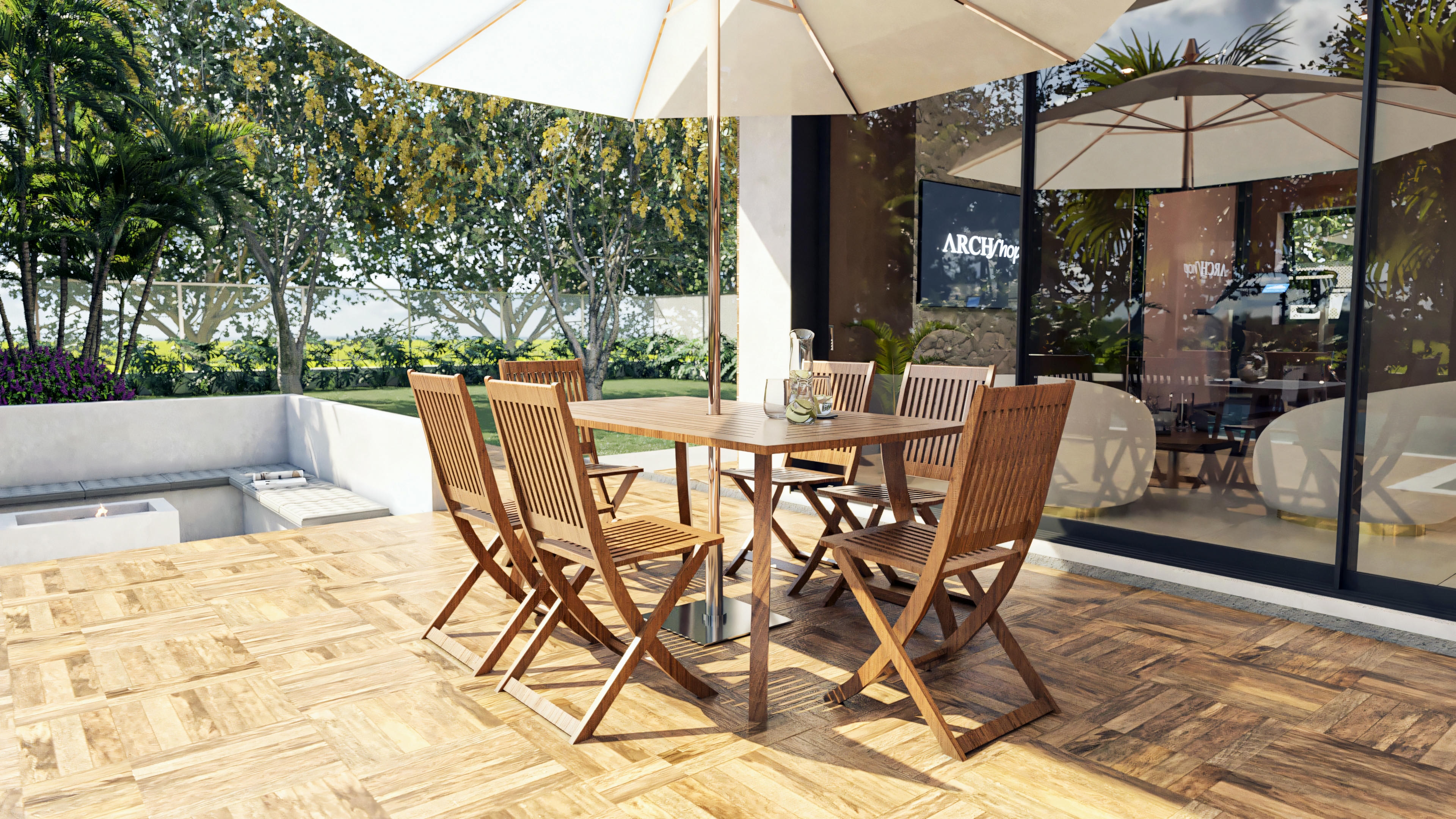 Outdoor leisure area.
