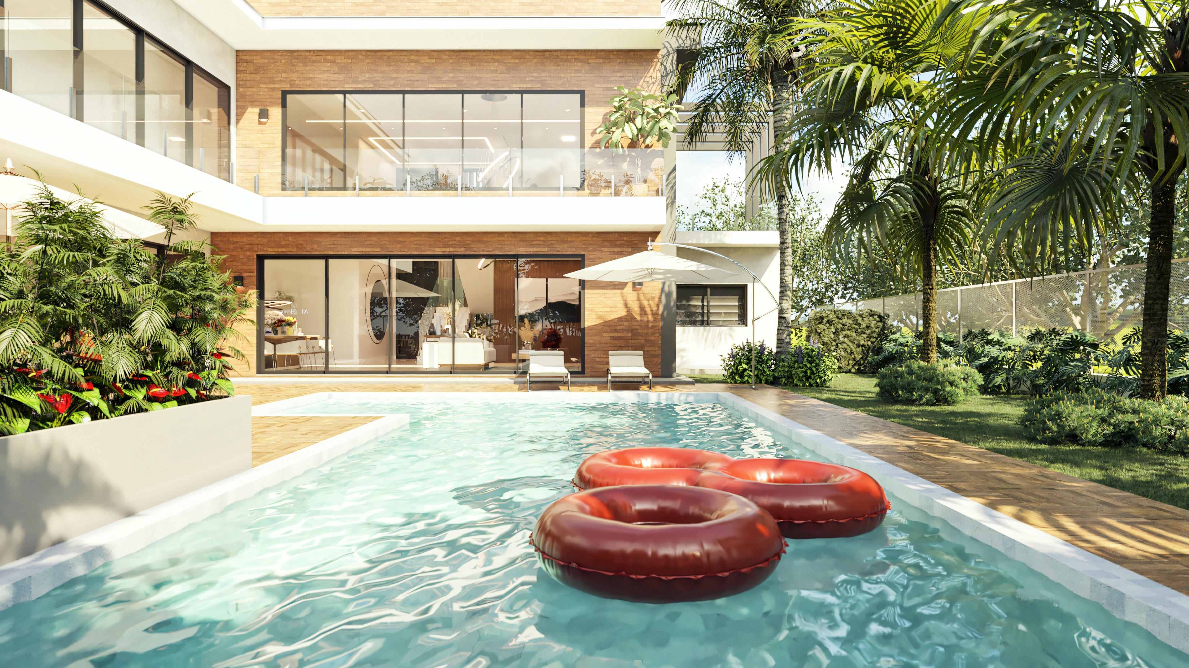 Backyard pool.