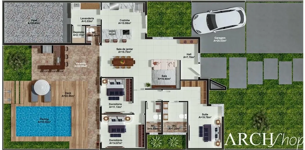 Ground floor plan of the Sydney Project on a 15x30 lot.